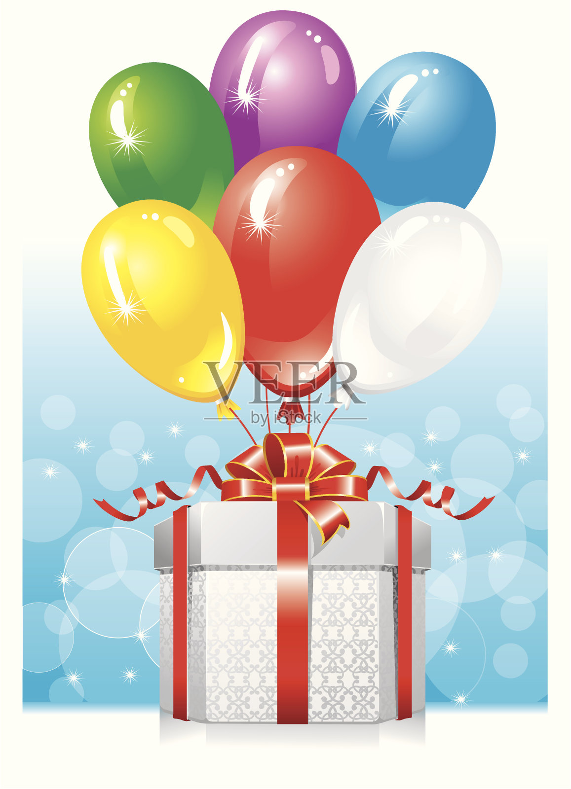 礼物，用气球装饰插画图片素材