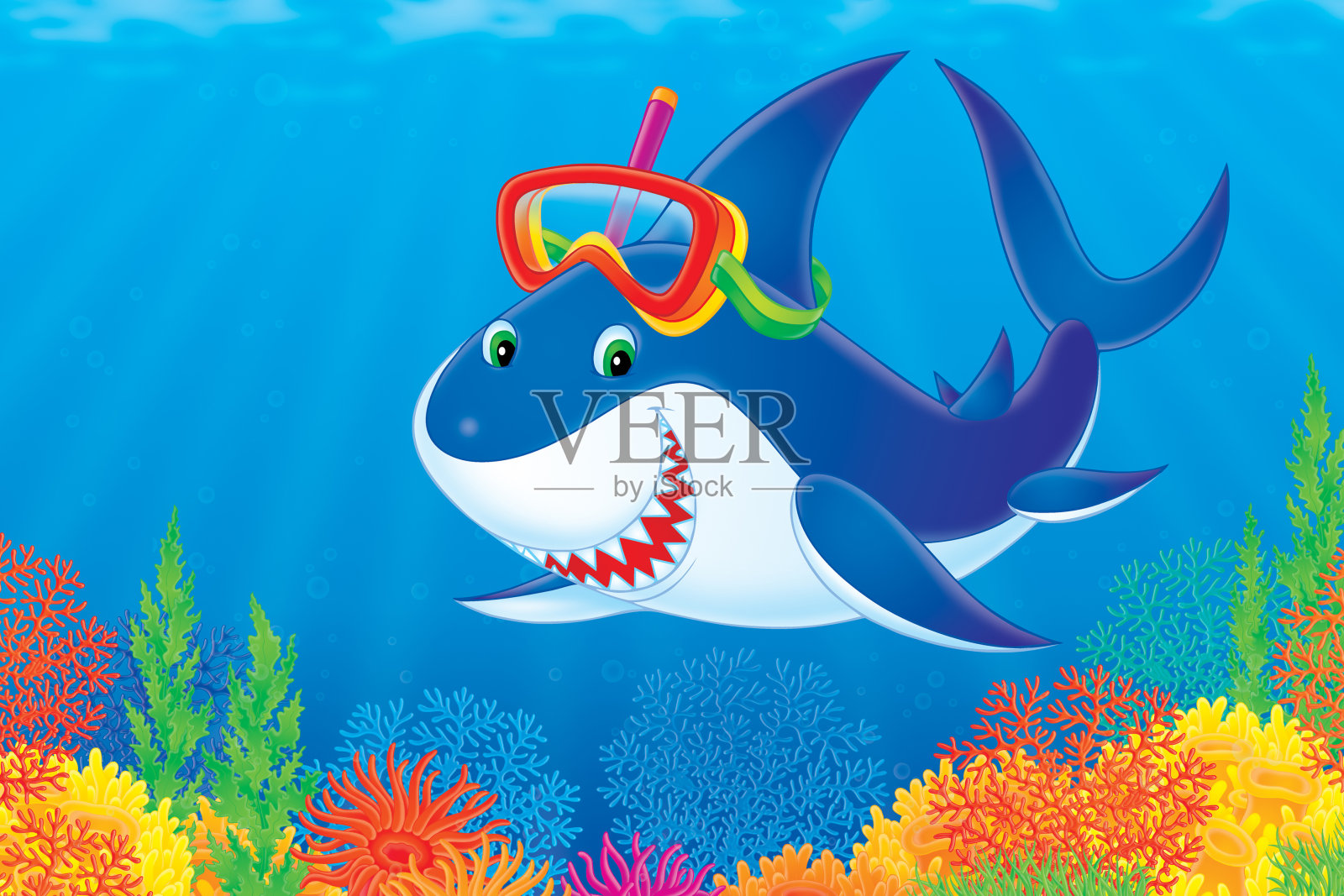 大白鲨插画图片素材