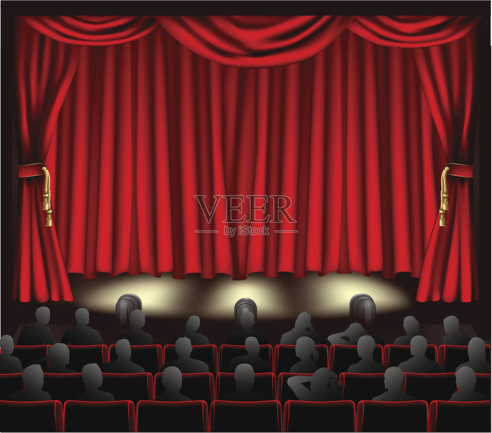 剧院的观众插画图片素材
