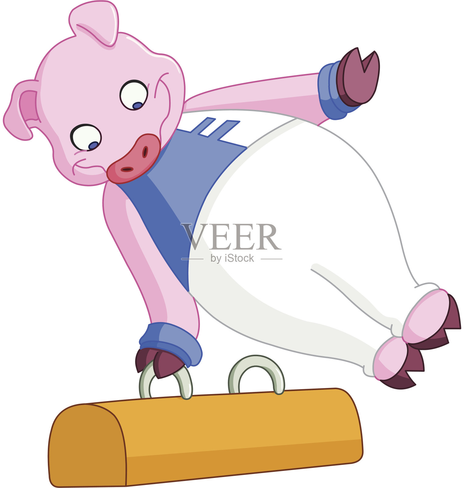 猪男体操运动员插画图片素材