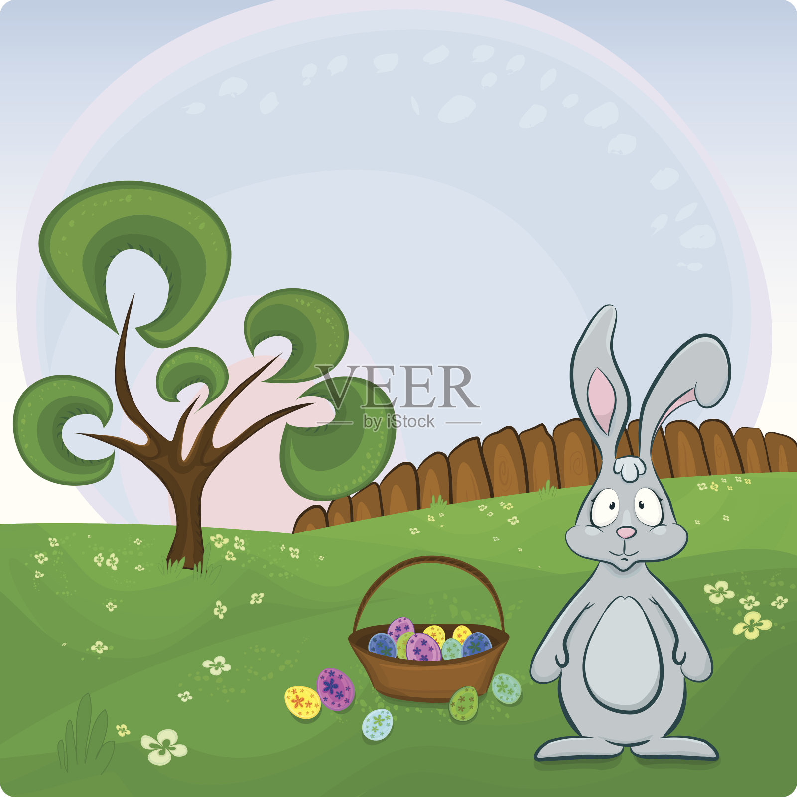 向量复活节兔子。插画图片素材