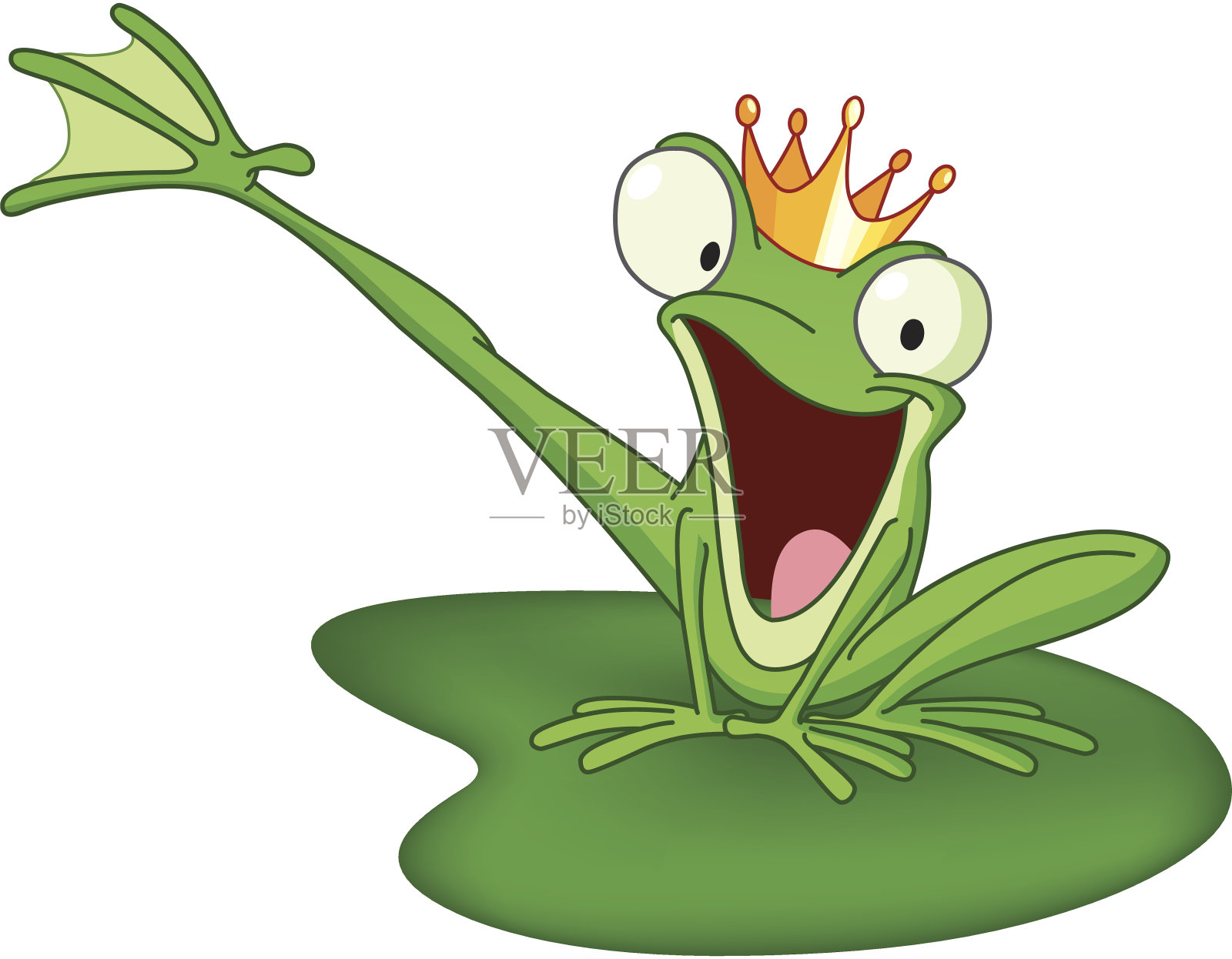 快乐的青蛙王子插画图片素材