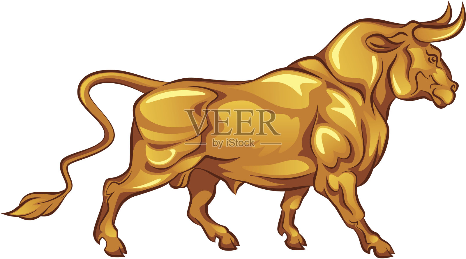 金色的牛插画图片素材