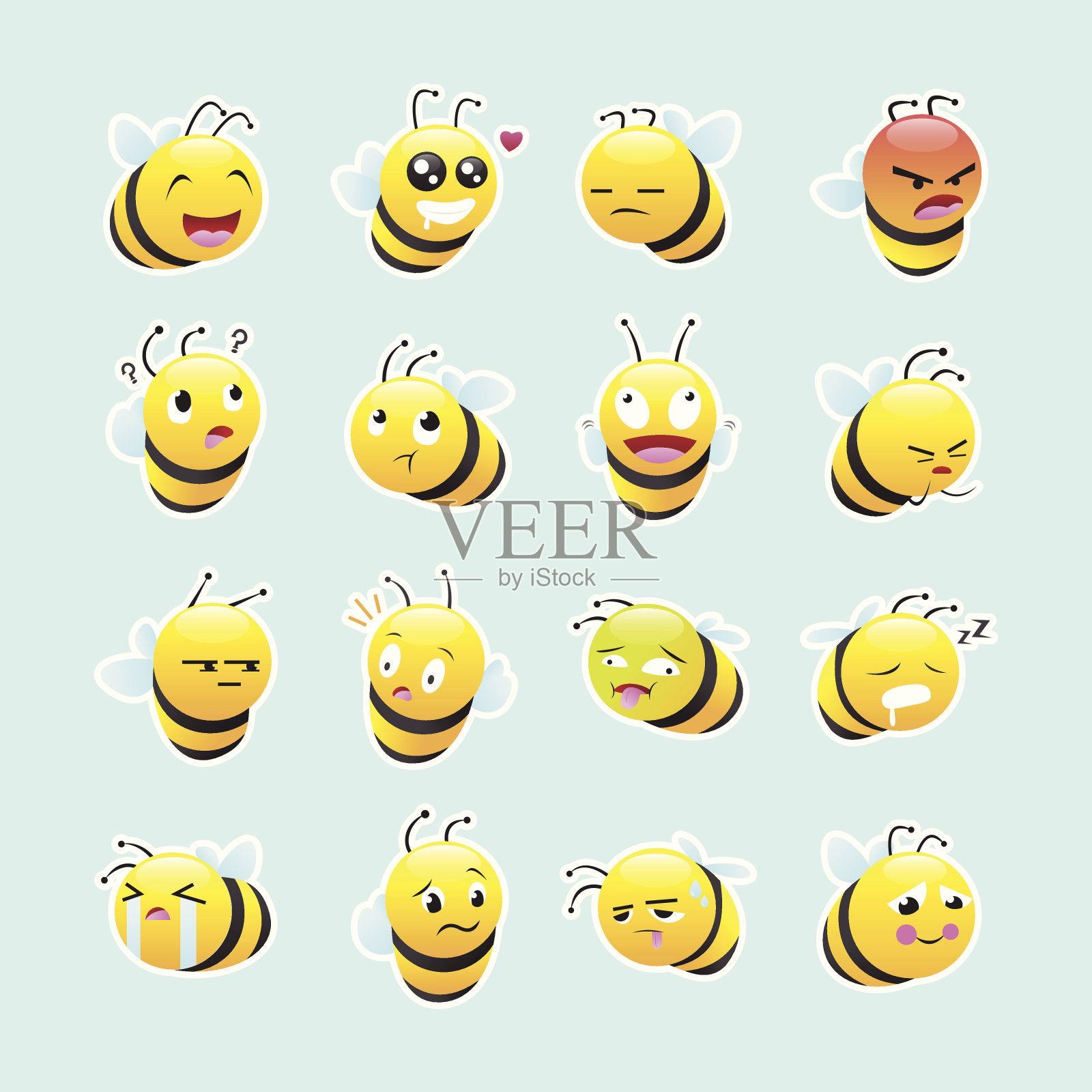 蜜蜂表达式设置插画图片素材