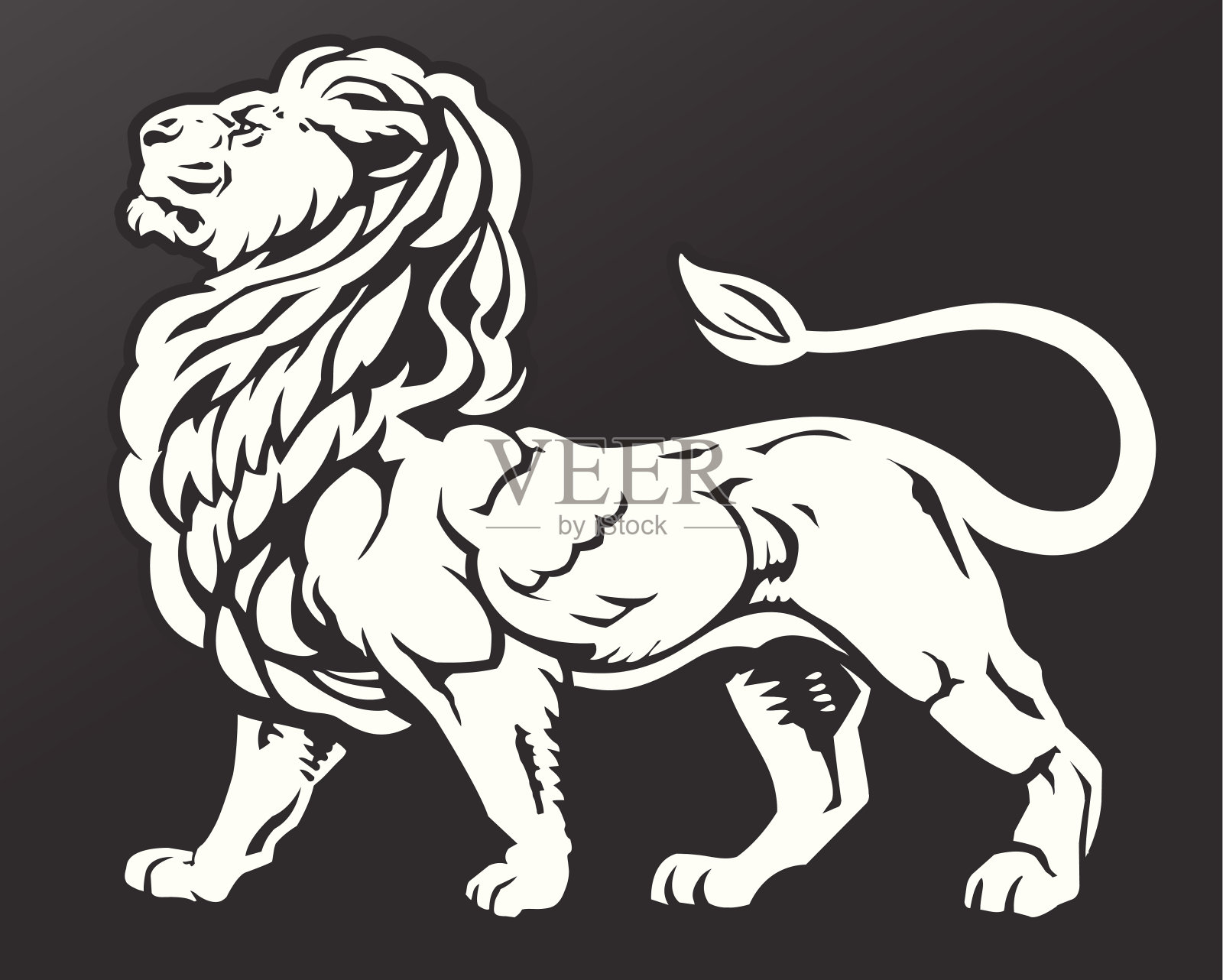 骄傲的狮子插画图片素材