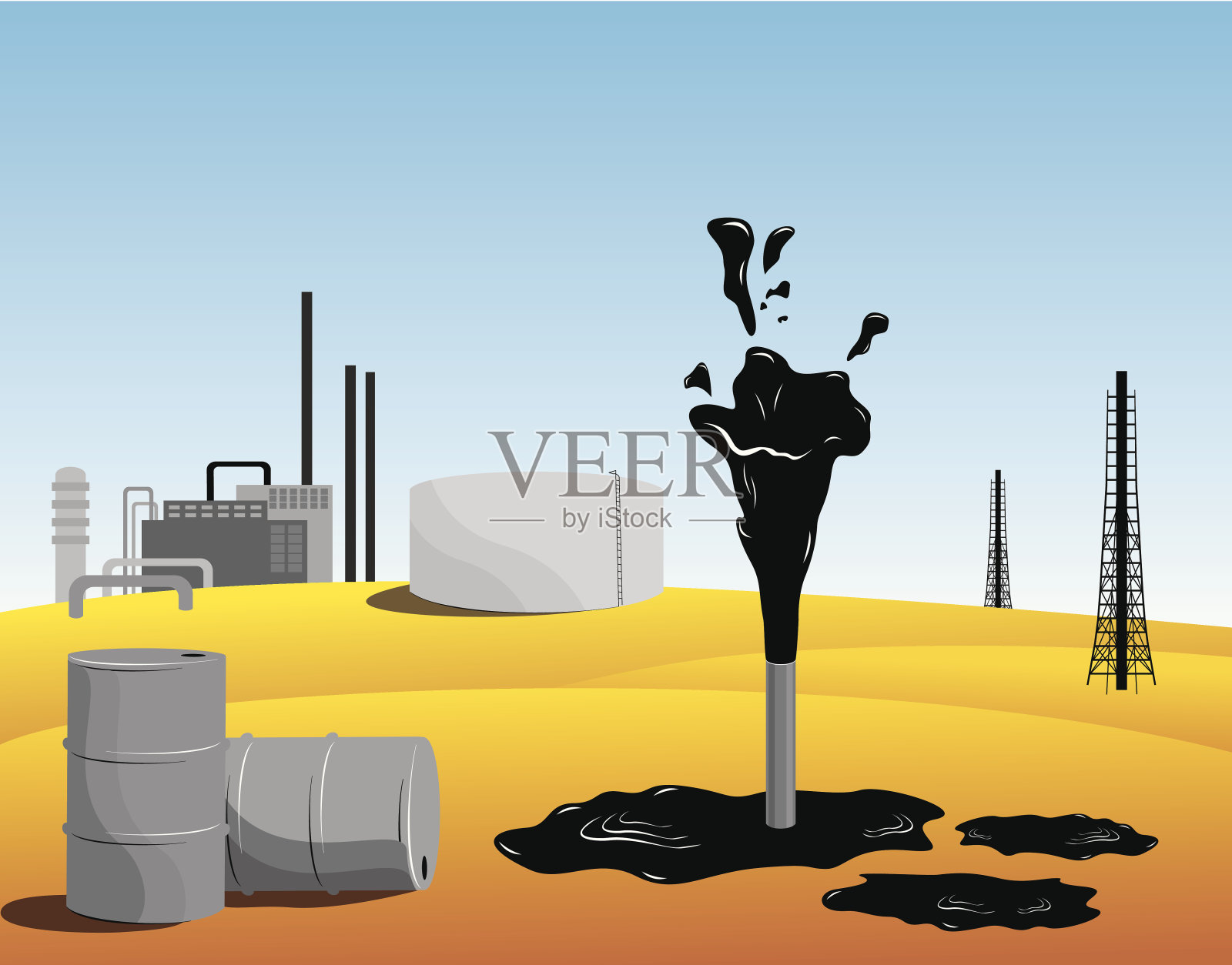 石油插画图片素材