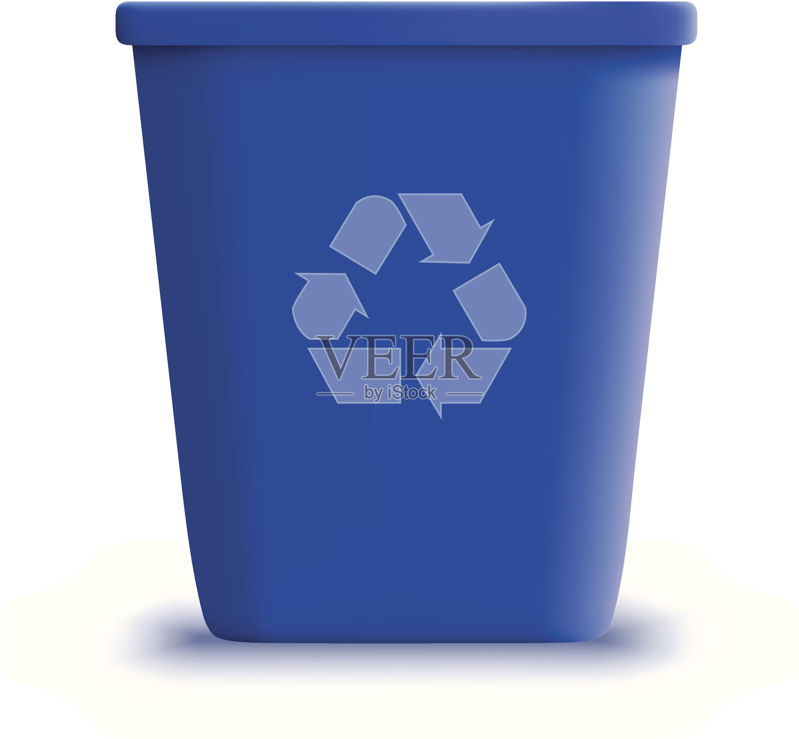 向量蓝色回收垃圾桶设计元素图片