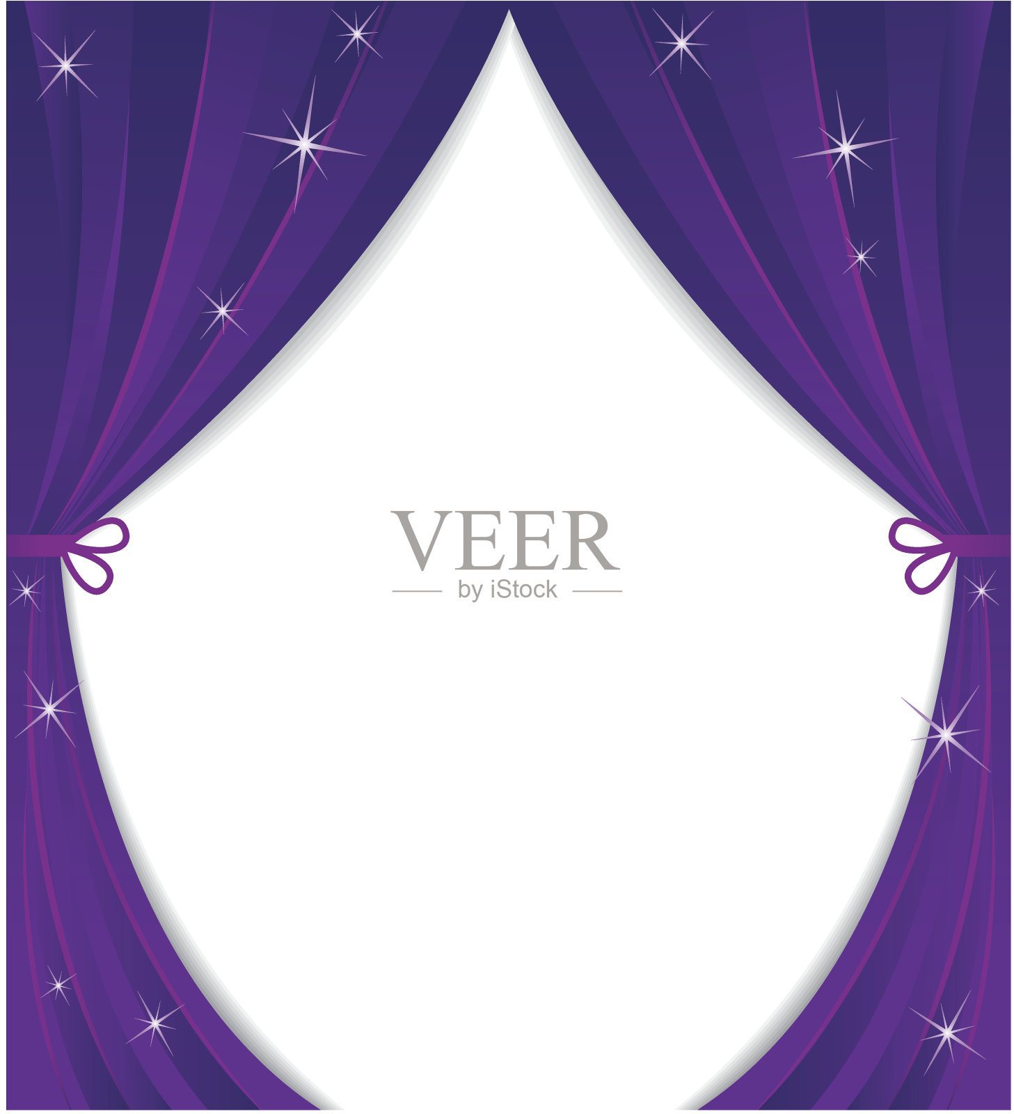 紫色的窗帘插画图片素材