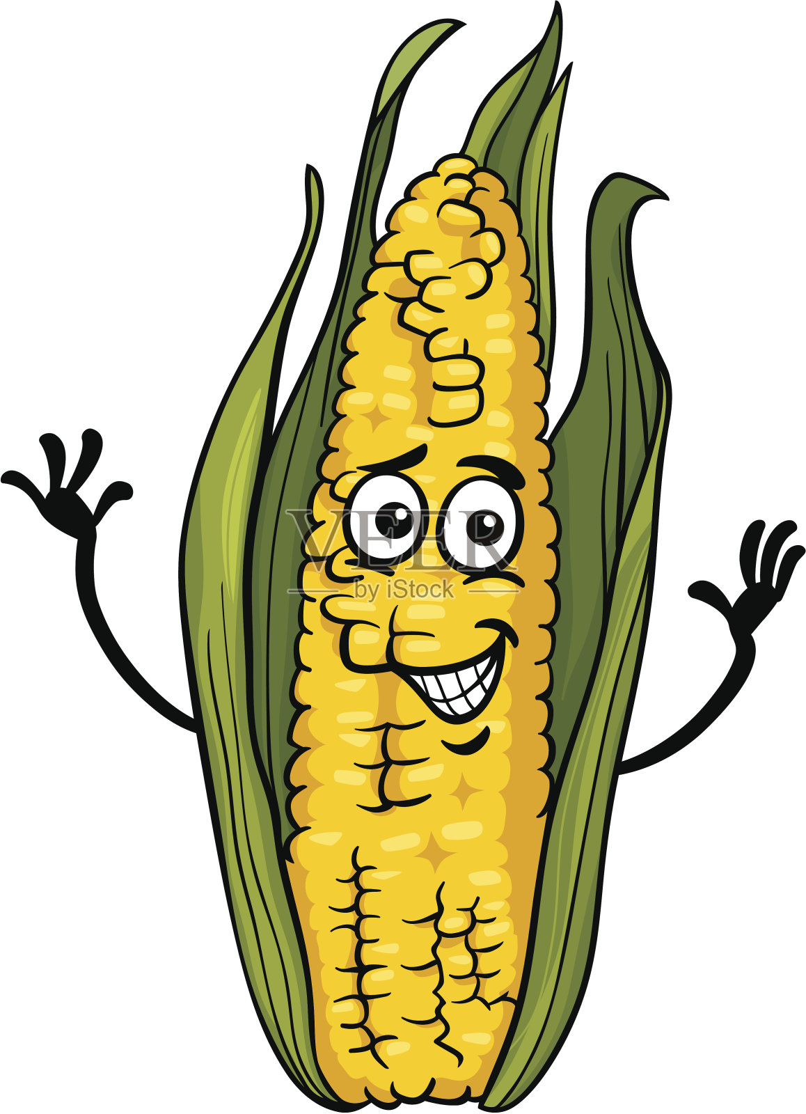有趣的玉米棒子卡通插图插画图片素材