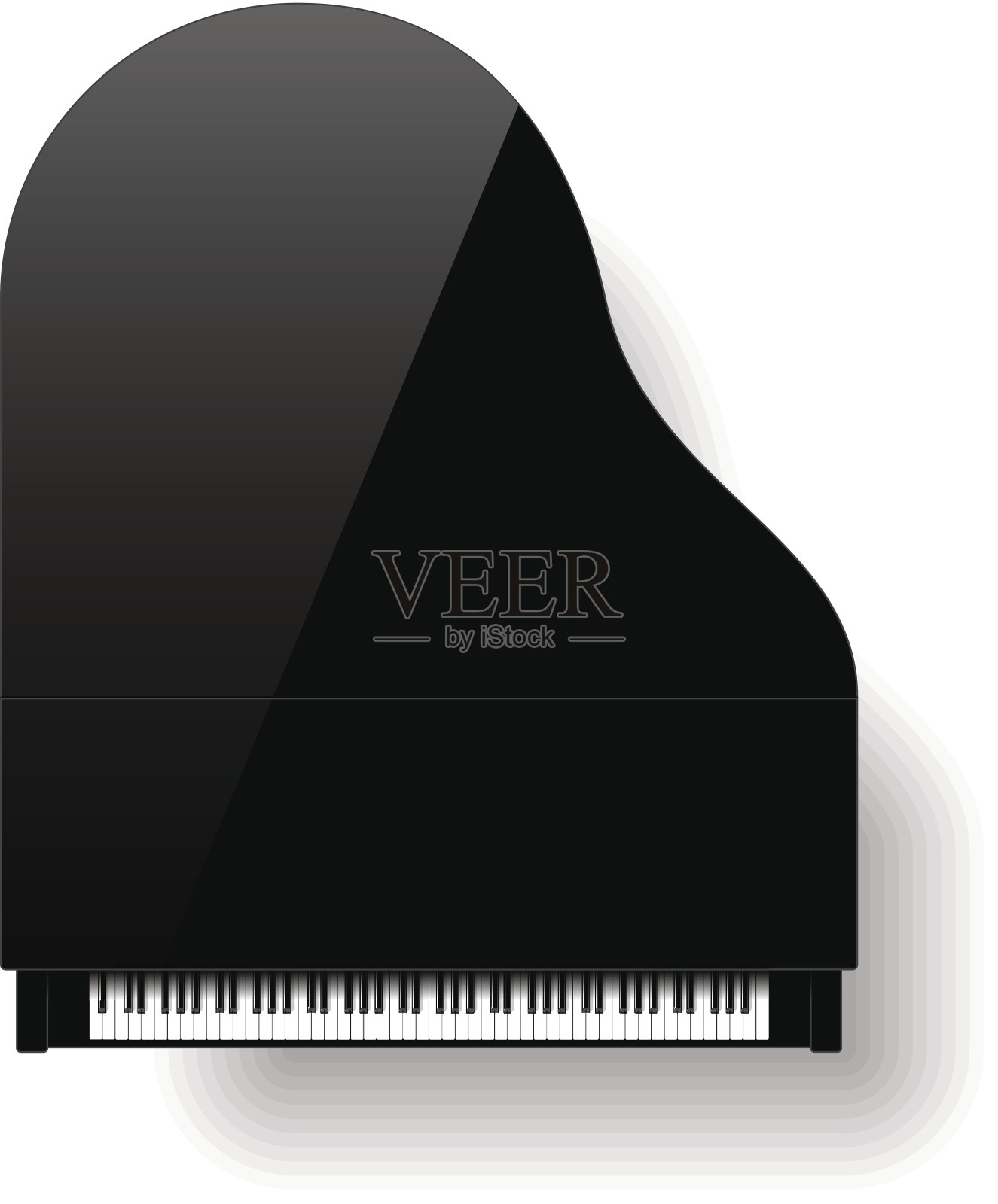 黑色大钢琴俯视图设计元素图片