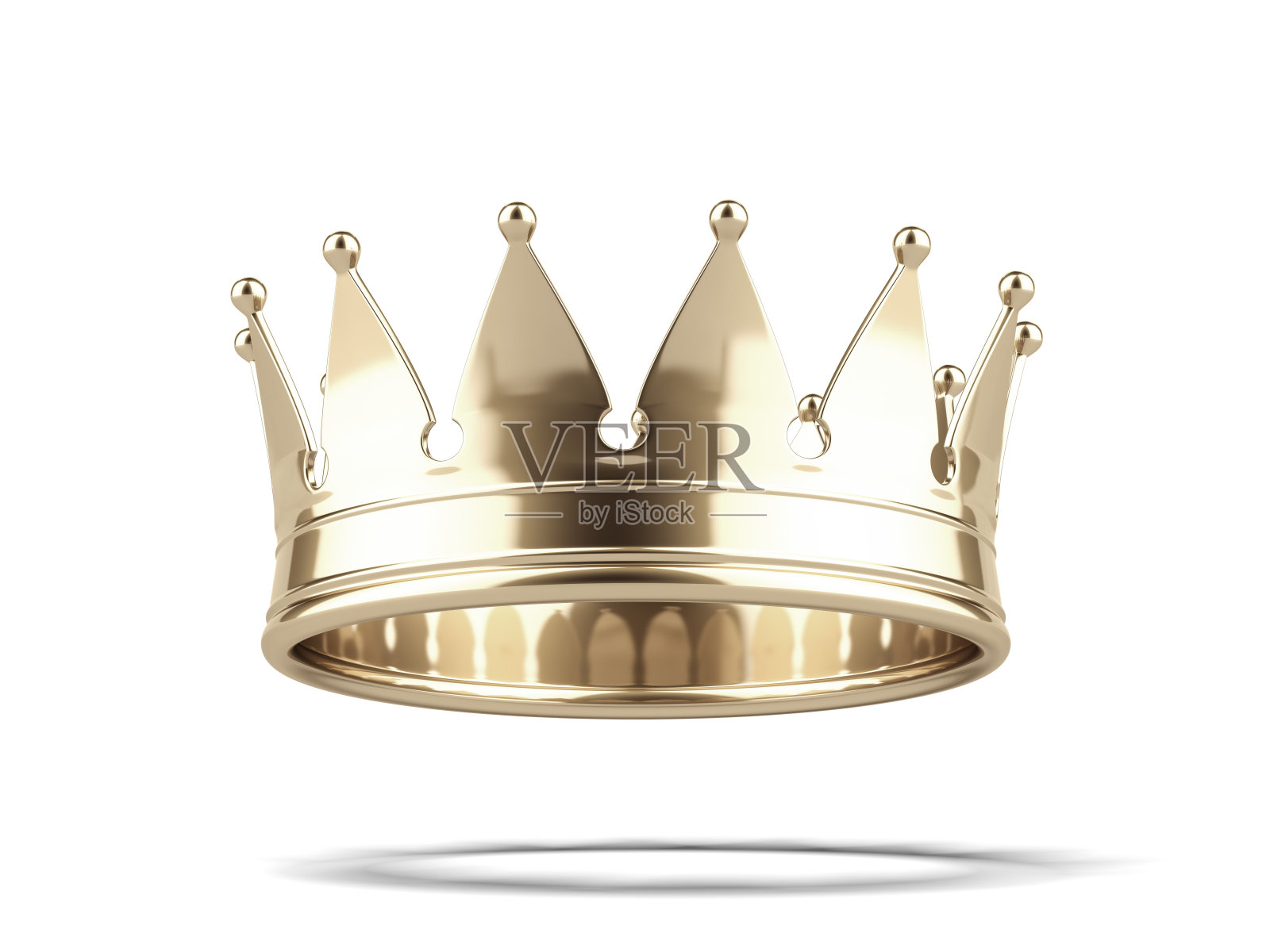 闪亮的金色皇冠在白色背景下照片摄影图片