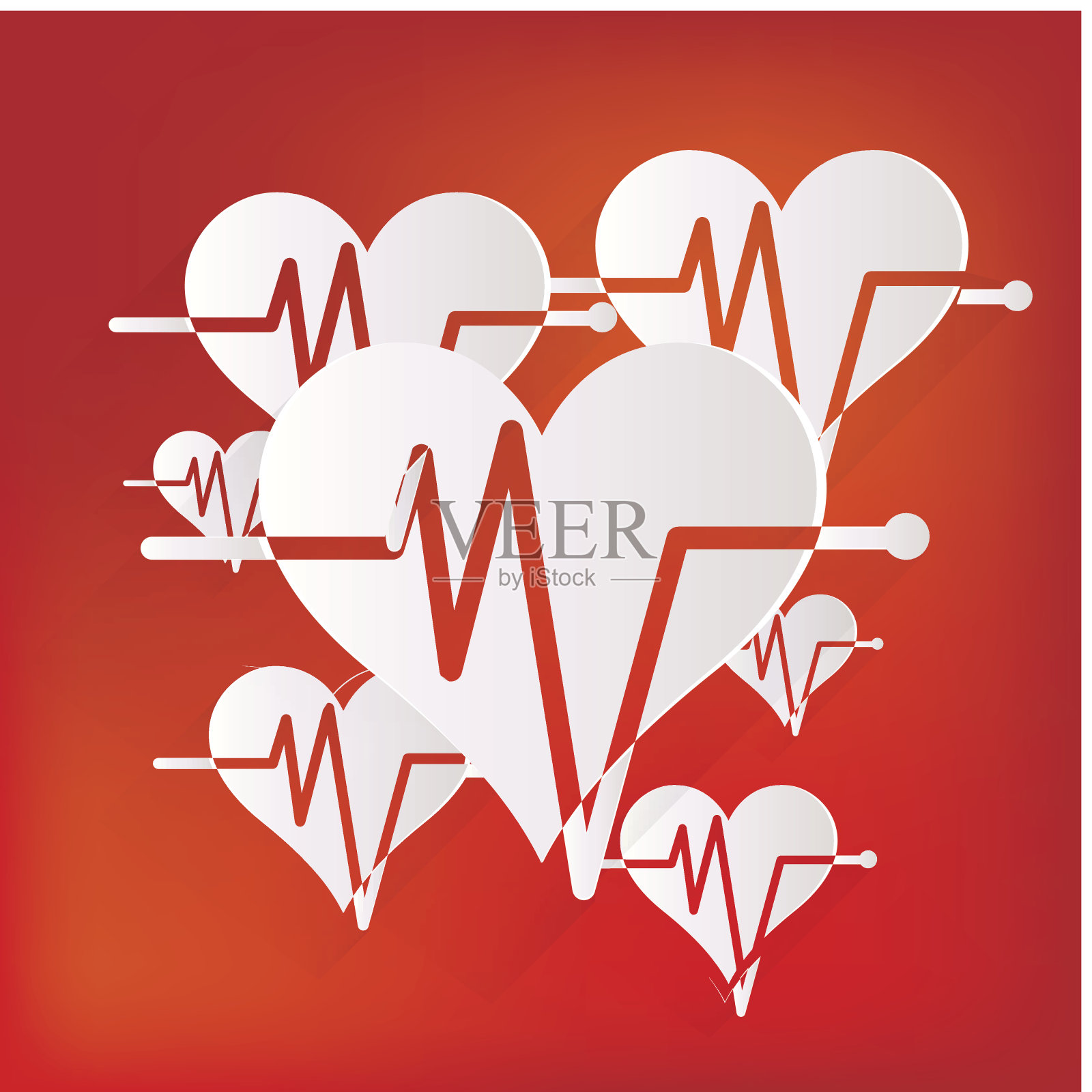 心率，心电图，医学图标插画图片素材