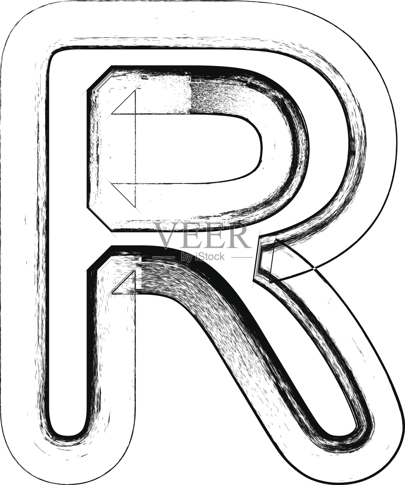 手绘字体字母R矢量插画设计元素素材免费下载(图片编号:3973790)-六图网