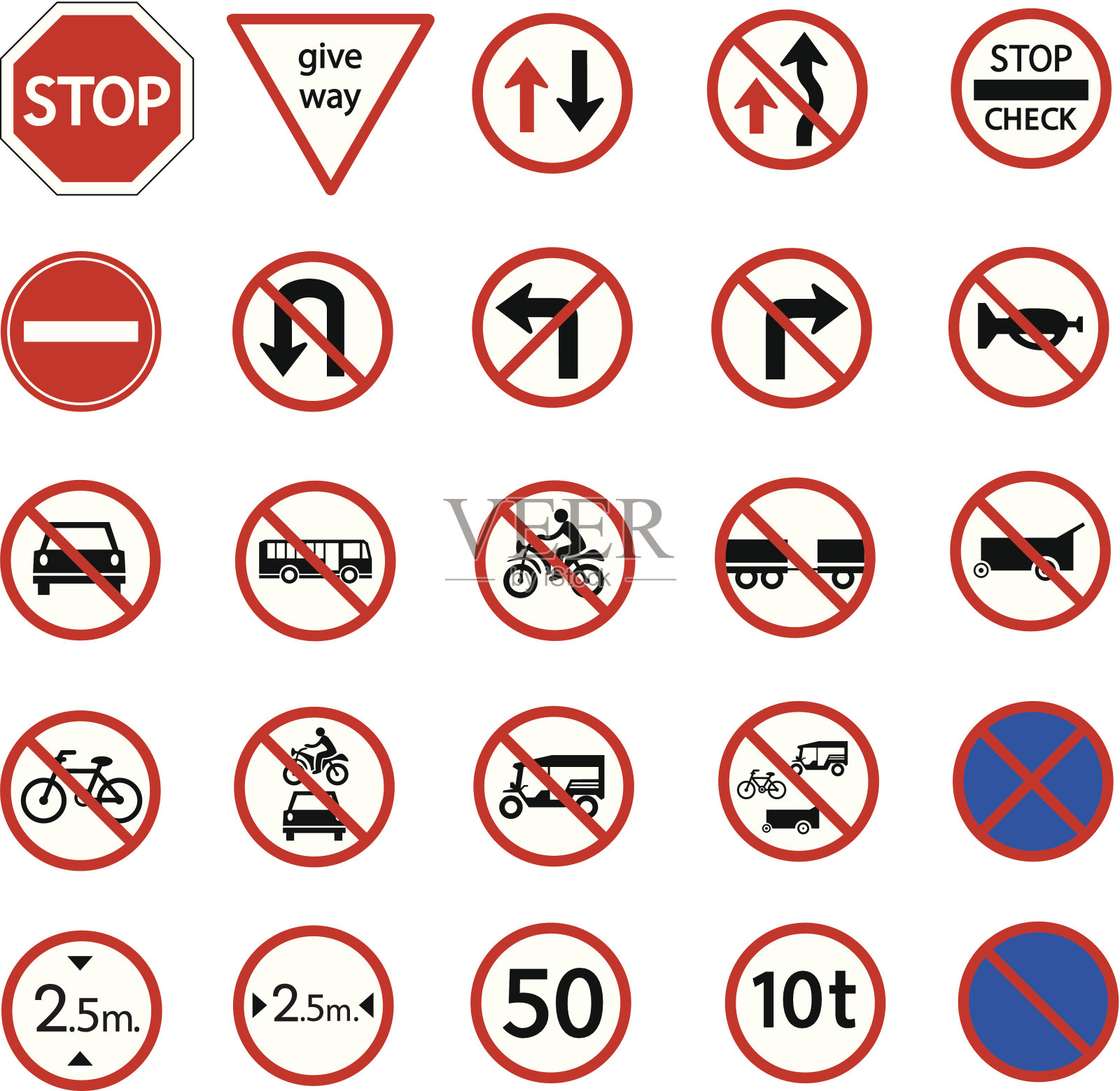 交通禁止标志设计元素图片