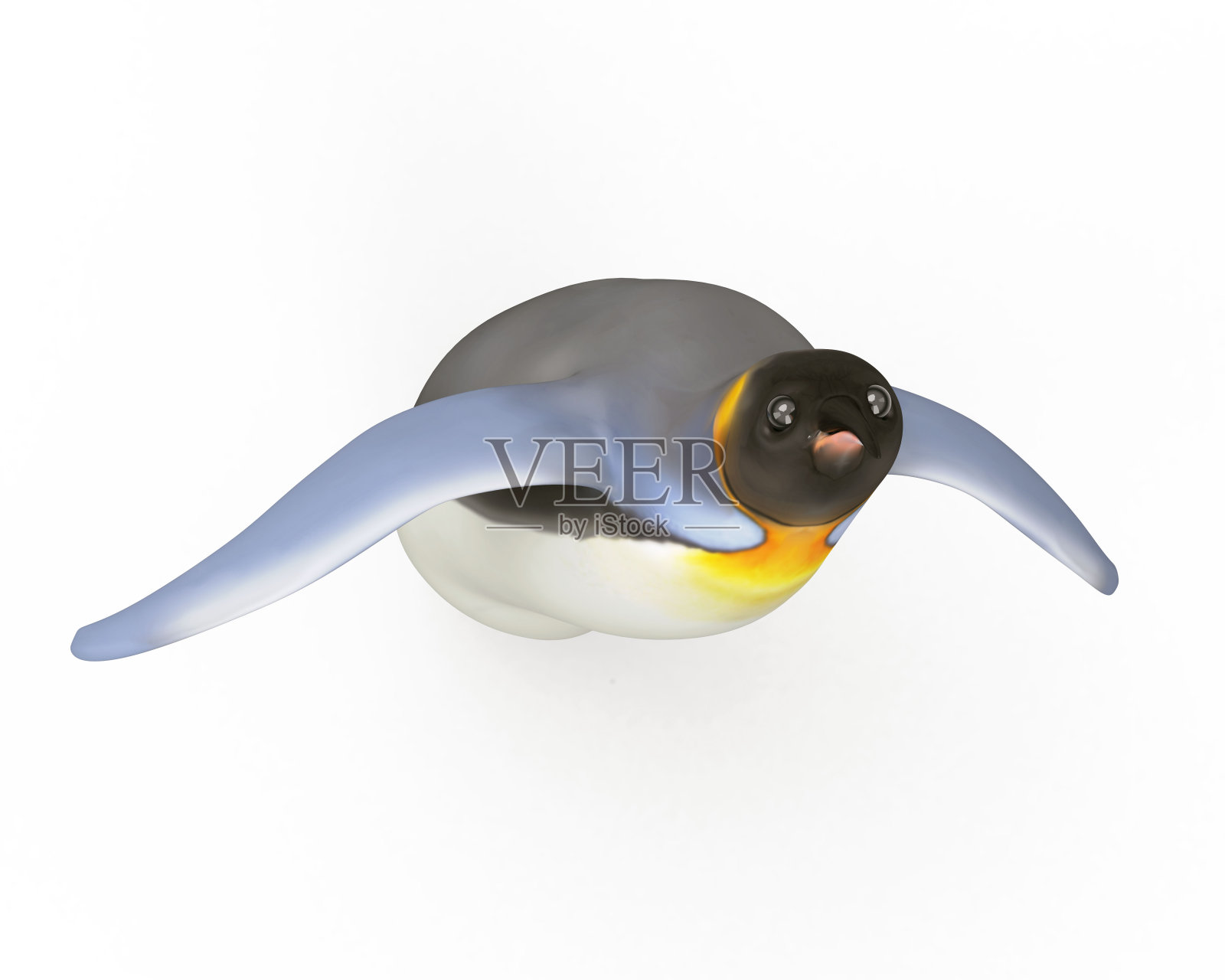 帝企鹅被孤立在白色的背景上设计元素图片