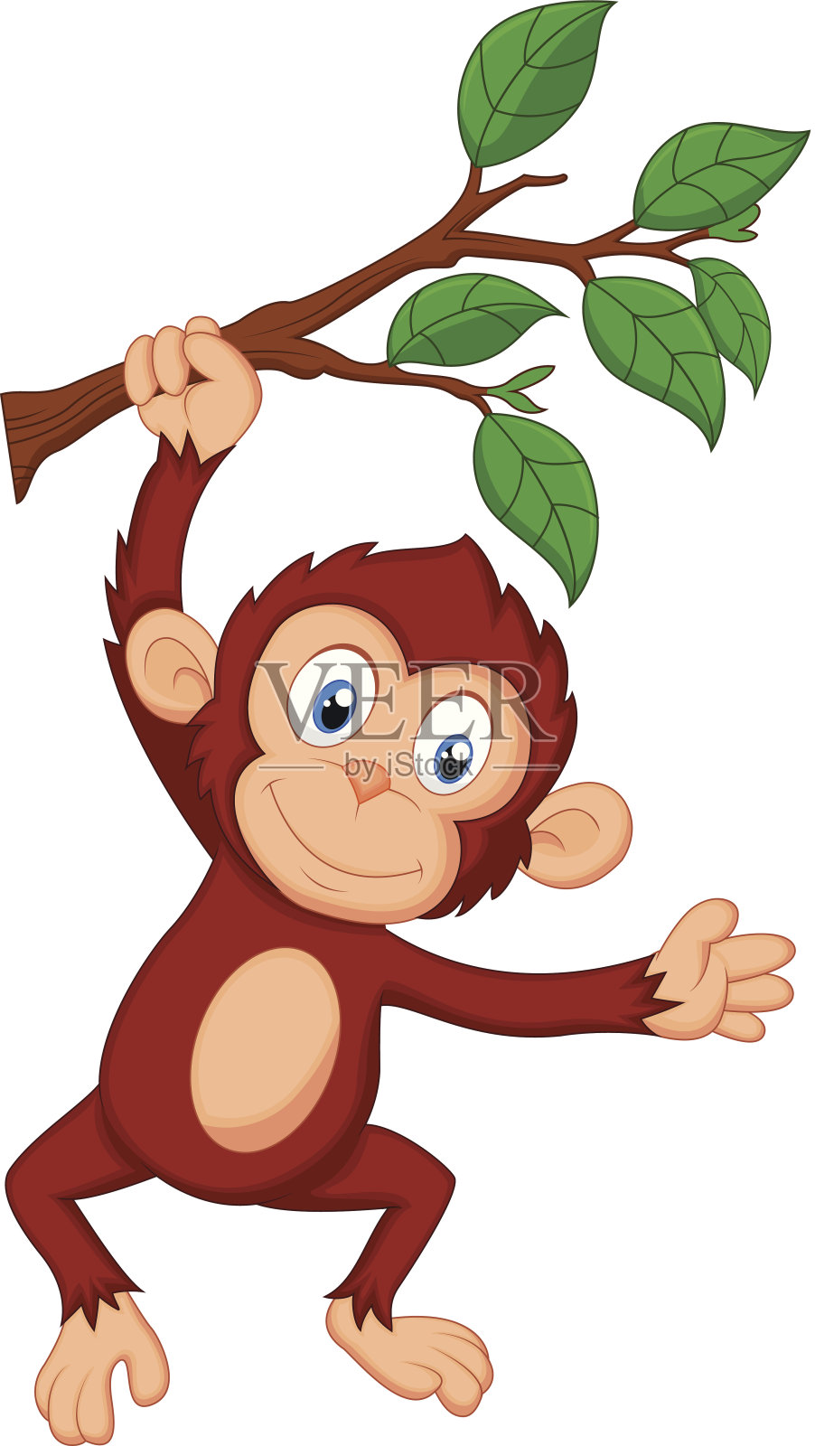 可爱的猴子卡通挂件插画图片素材