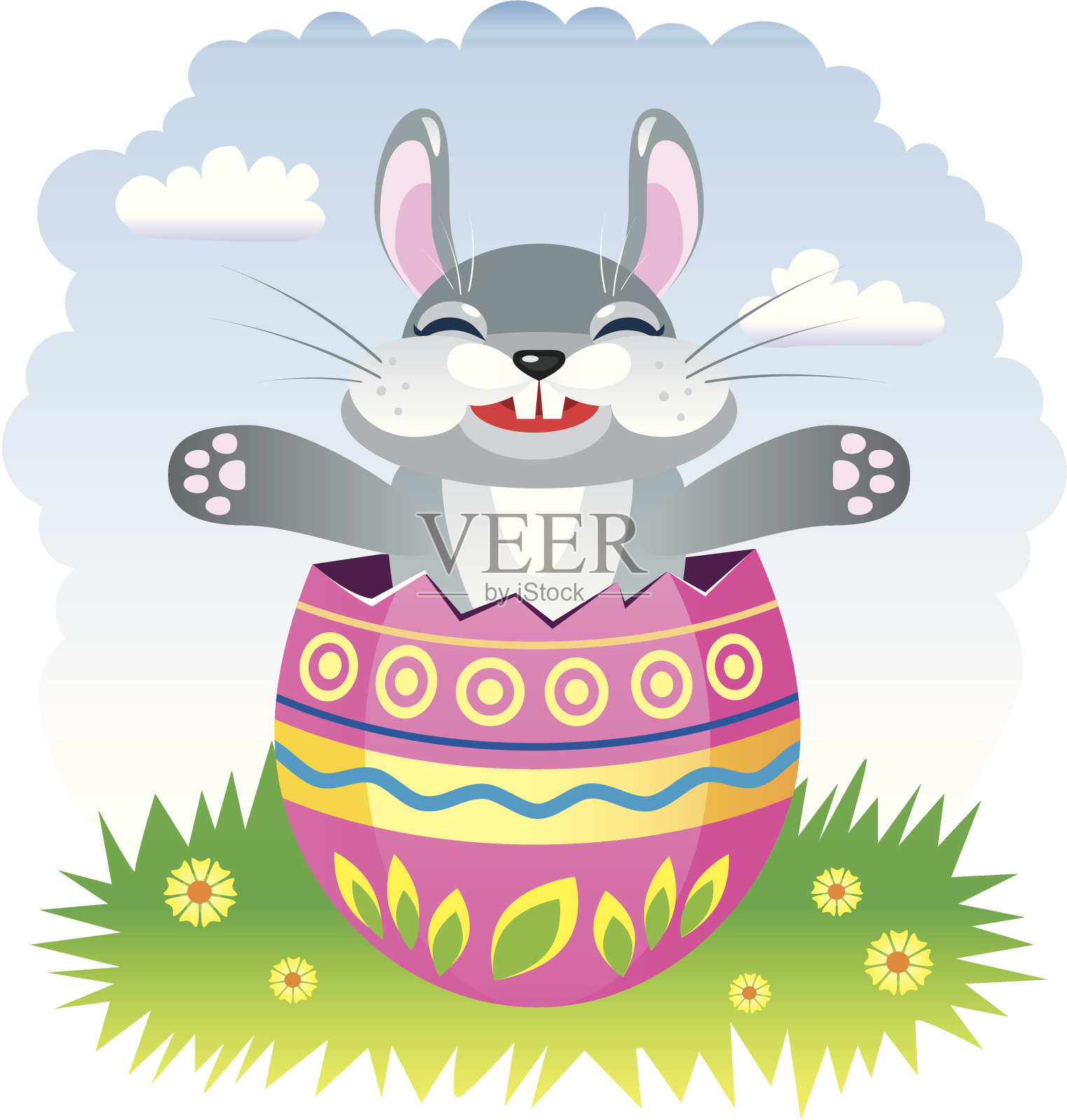 仙女复活节兔子插画图片素材