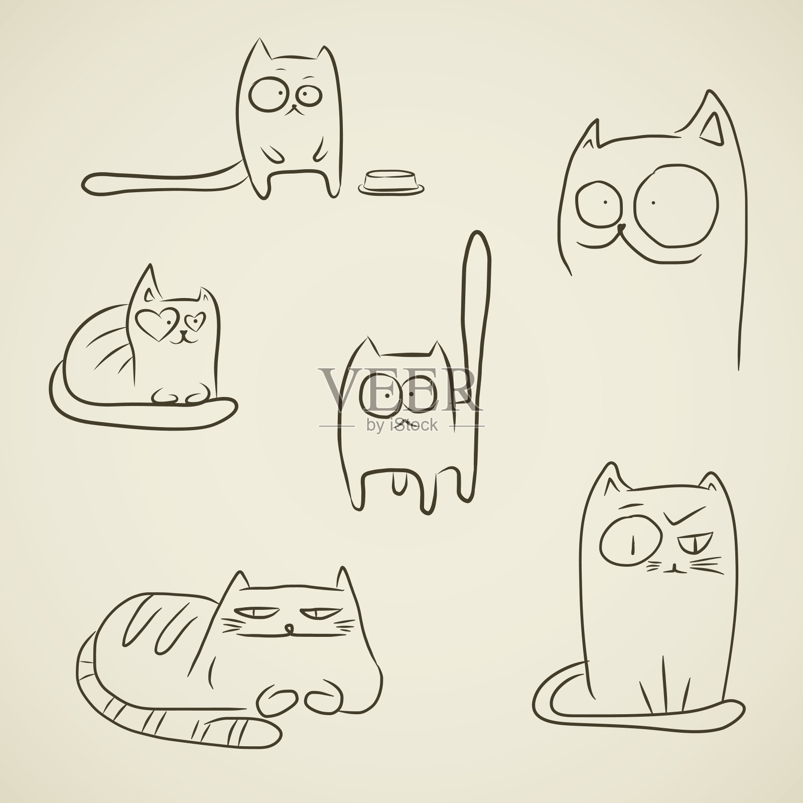 有趣的猫插画图片素材
