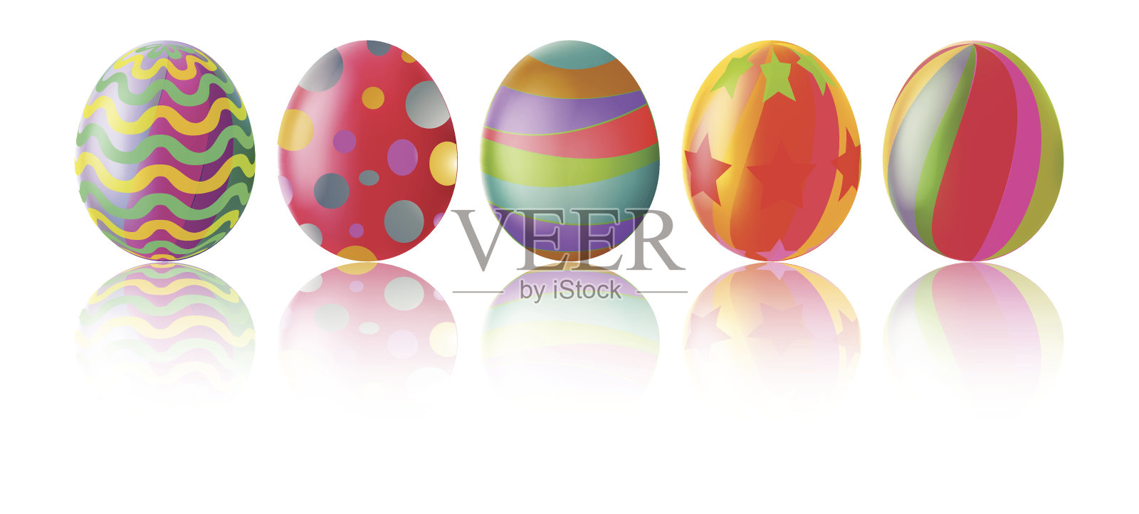五彩缤纷的复活节彩蛋为您设计设计元素图片