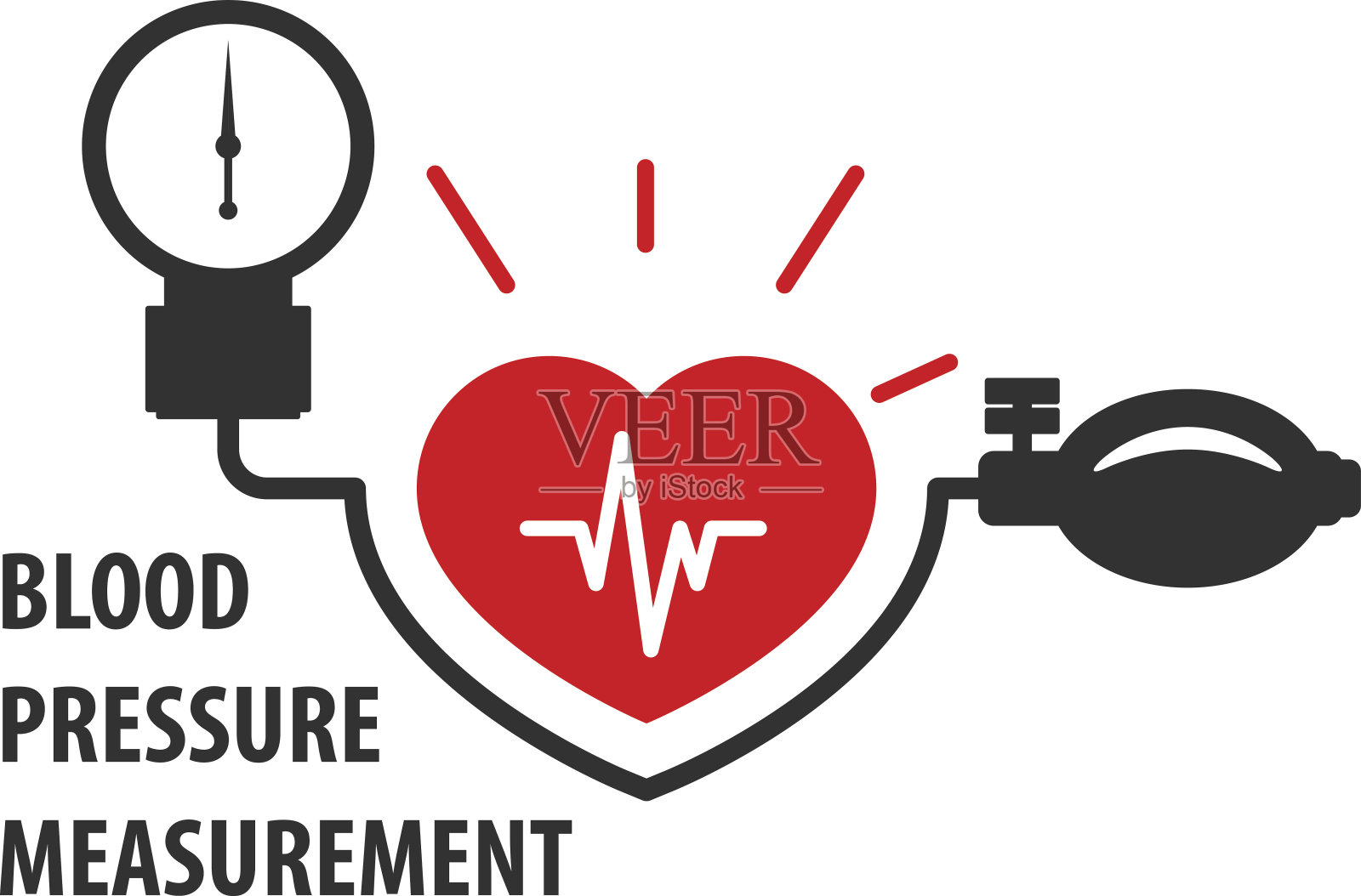 血压测量图标-心脏护理插画图片素材