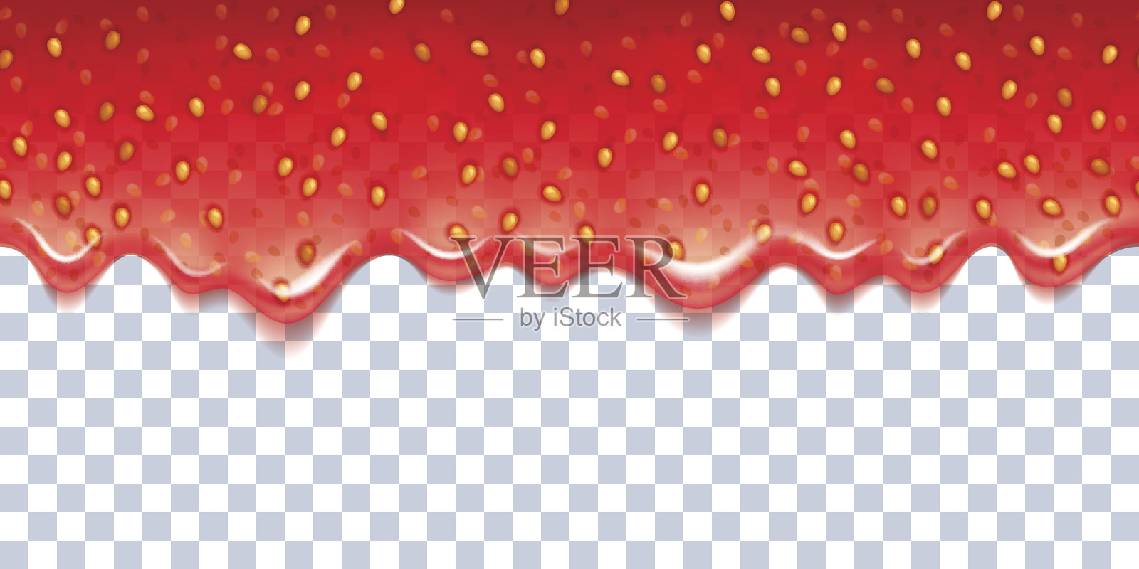 草莓酱滴在白色的背景上插画图片素材