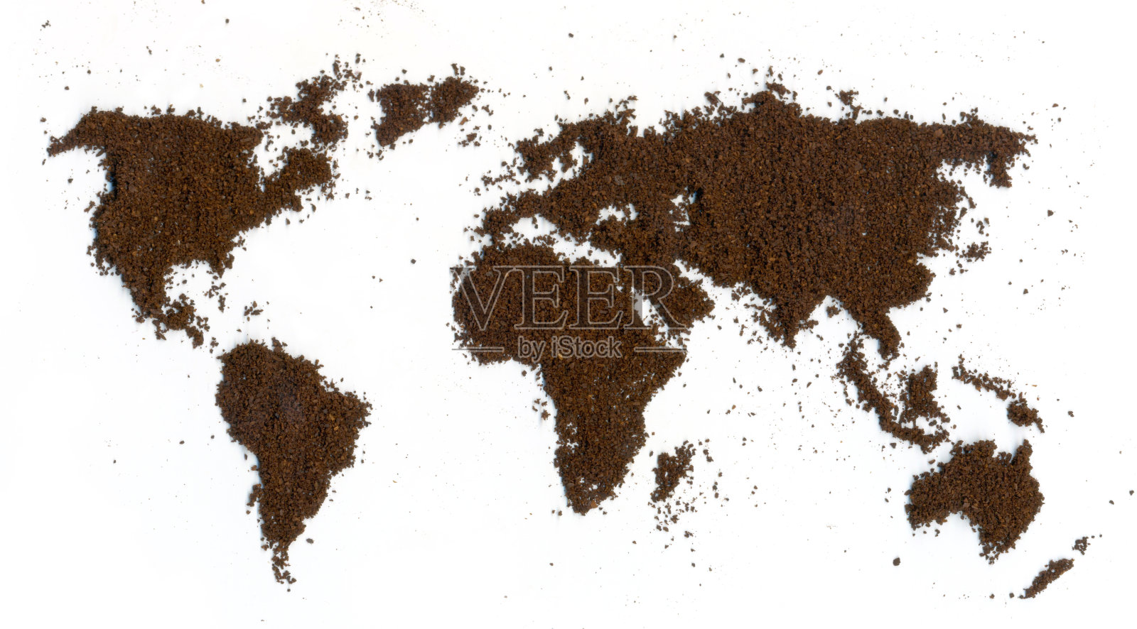世界咖啡粉地图照片摄影图片
