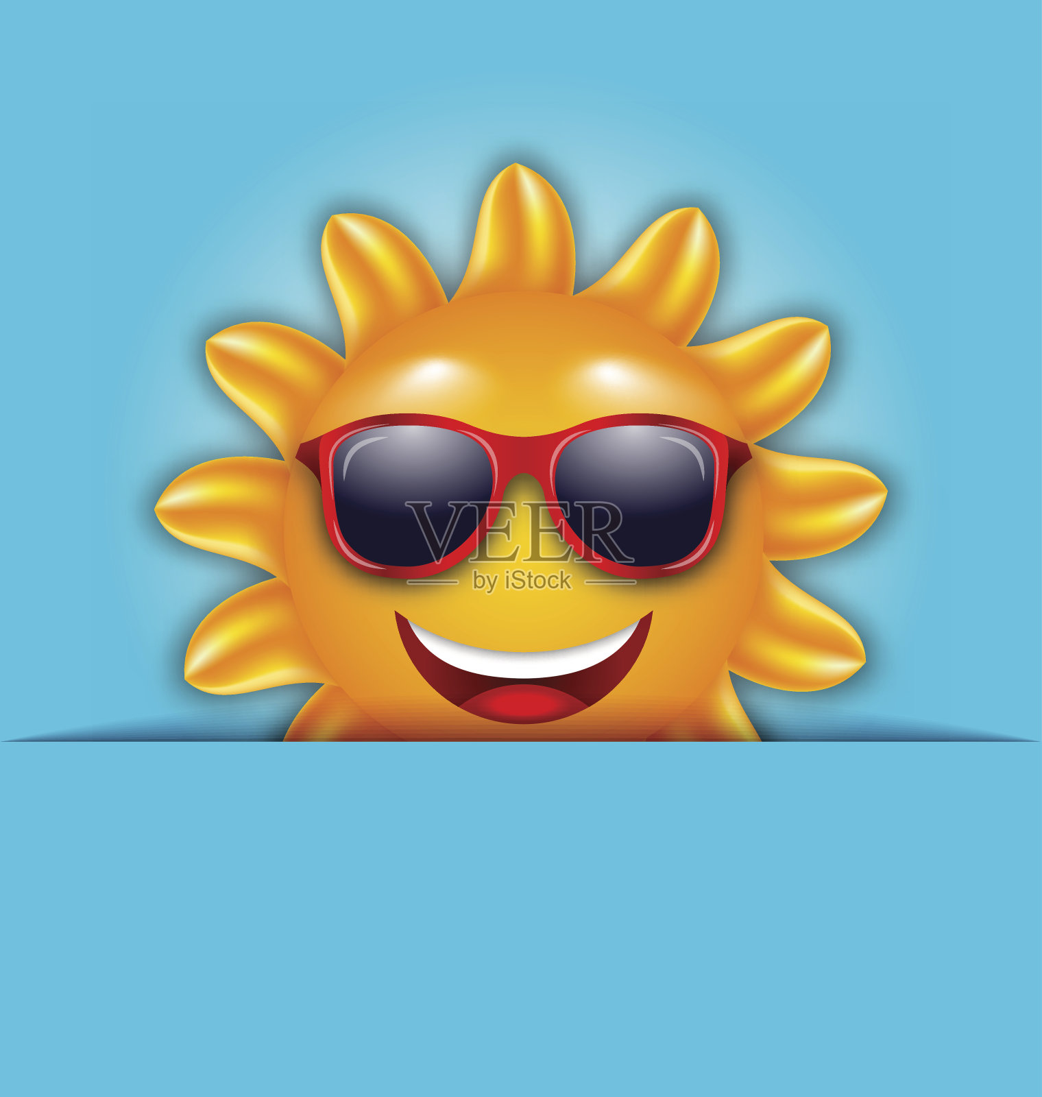 凉爽的夏天太阳在太阳镜，美丽的卡片插画图片素材