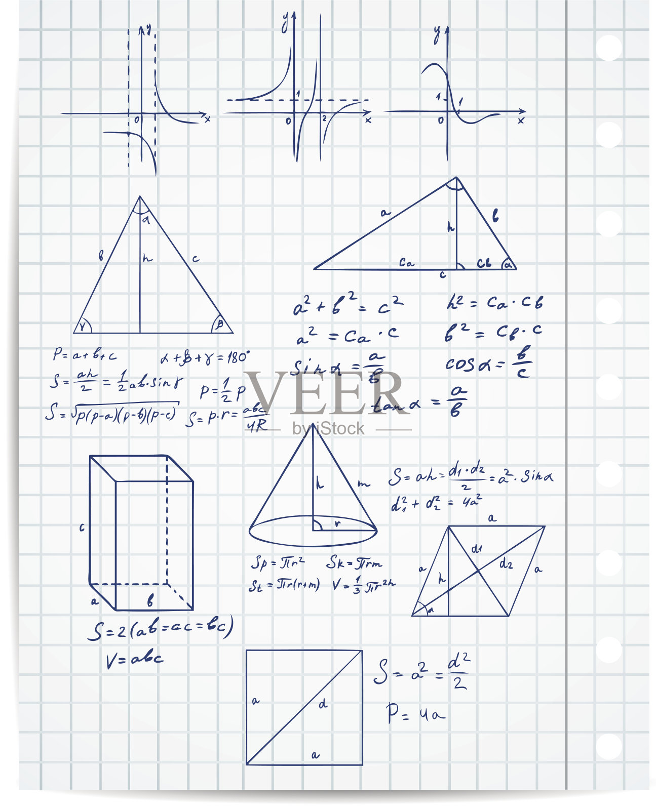 数学和几何上的copybook页向量集插画图片素材