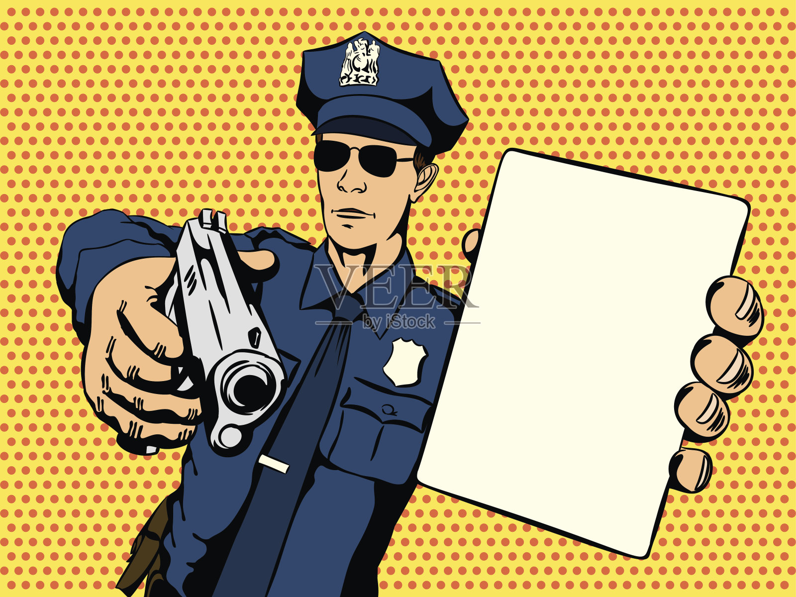 警察阻止犯罪插画图片素材