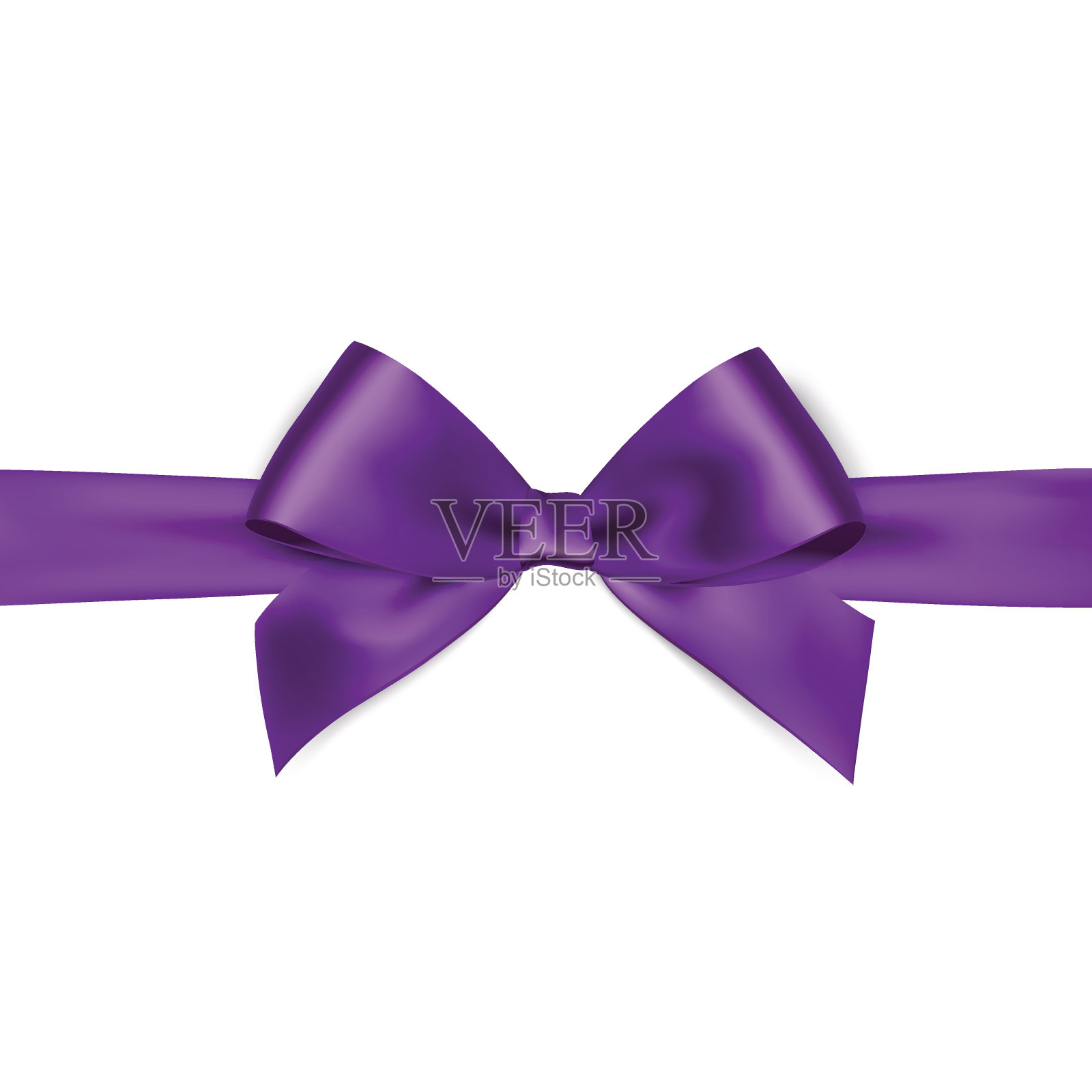 白色背景上闪亮的紫色缎带设计元素图片