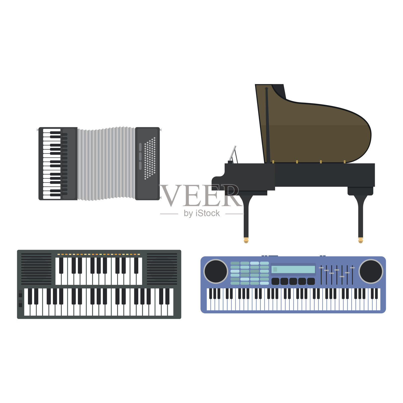 键盘乐器矢量图设计元素图片