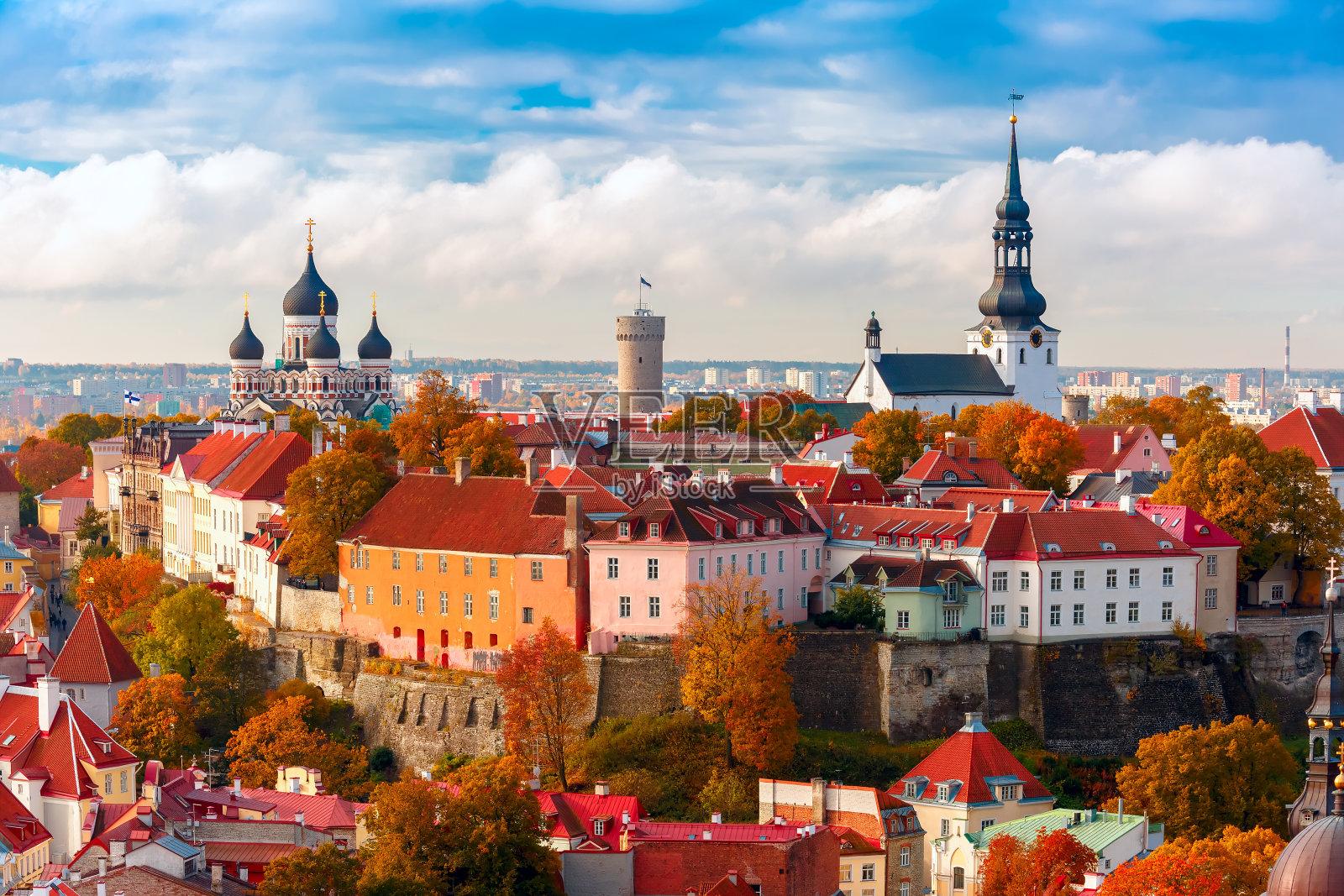 爱沙尼亚塔林老城鸟瞰图照片摄影图片