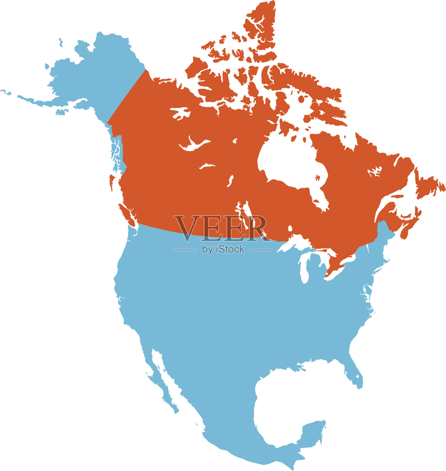 加拿大的地图插画图片素材