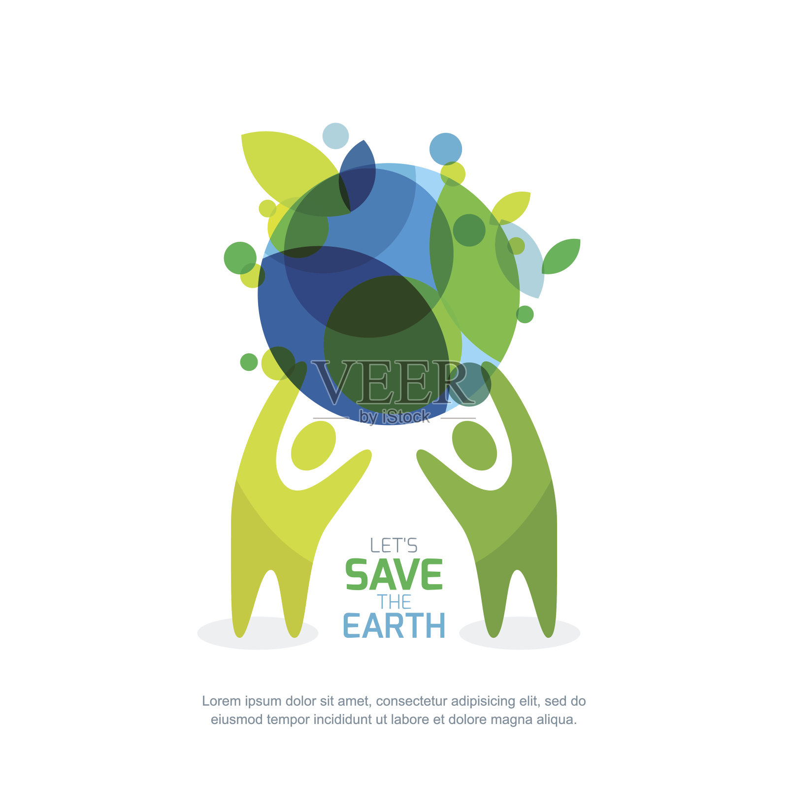 拯救地球日的抽象插图。设计元素图片
