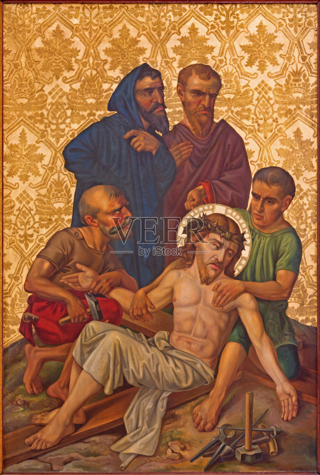 耶路撒冷——耶稣被钉在十字架上插画图片素材