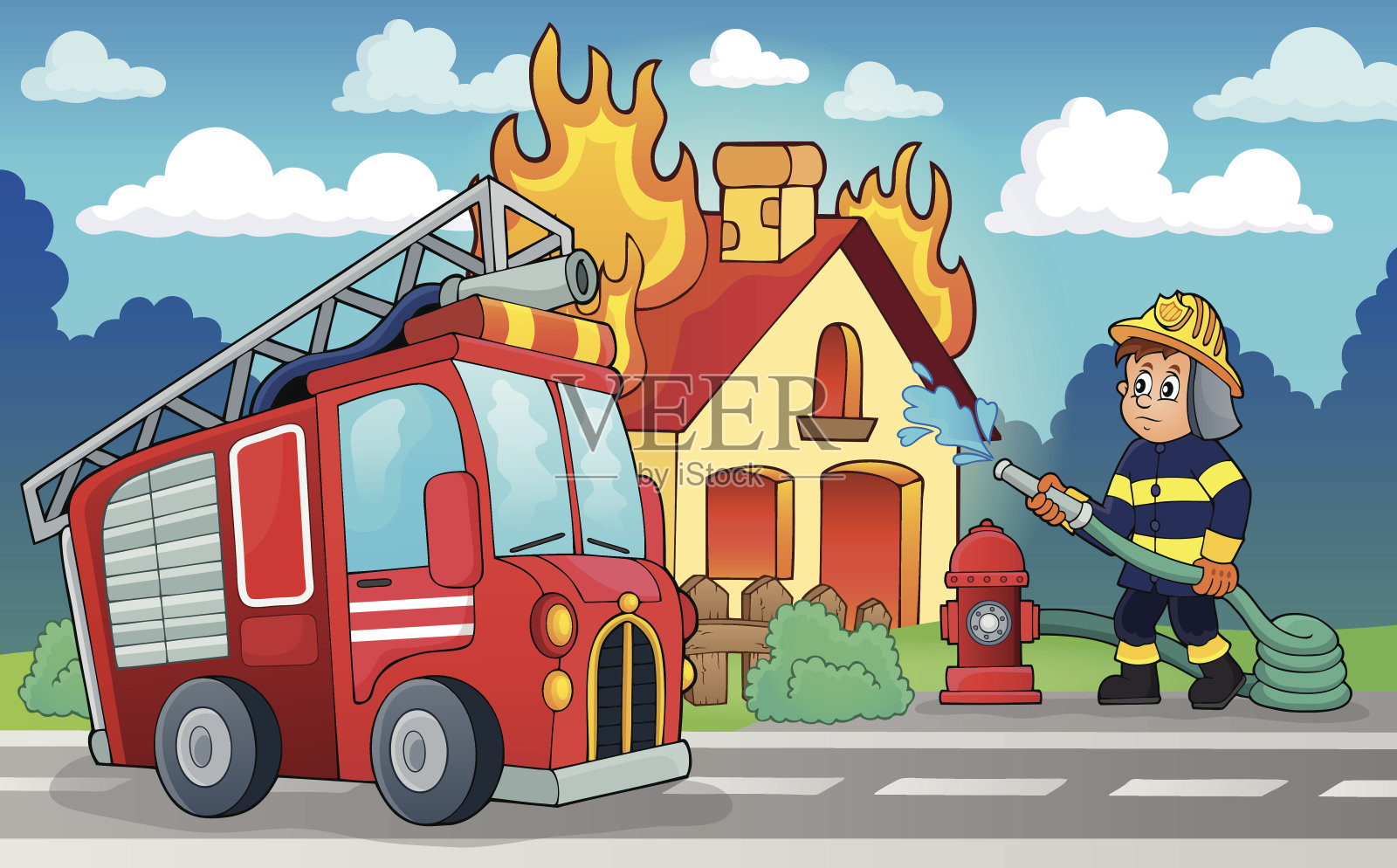 消防主题形象4插画图片素材