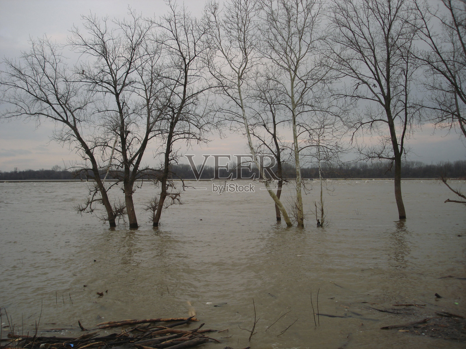 俄亥俄河的洪水照片摄影图片