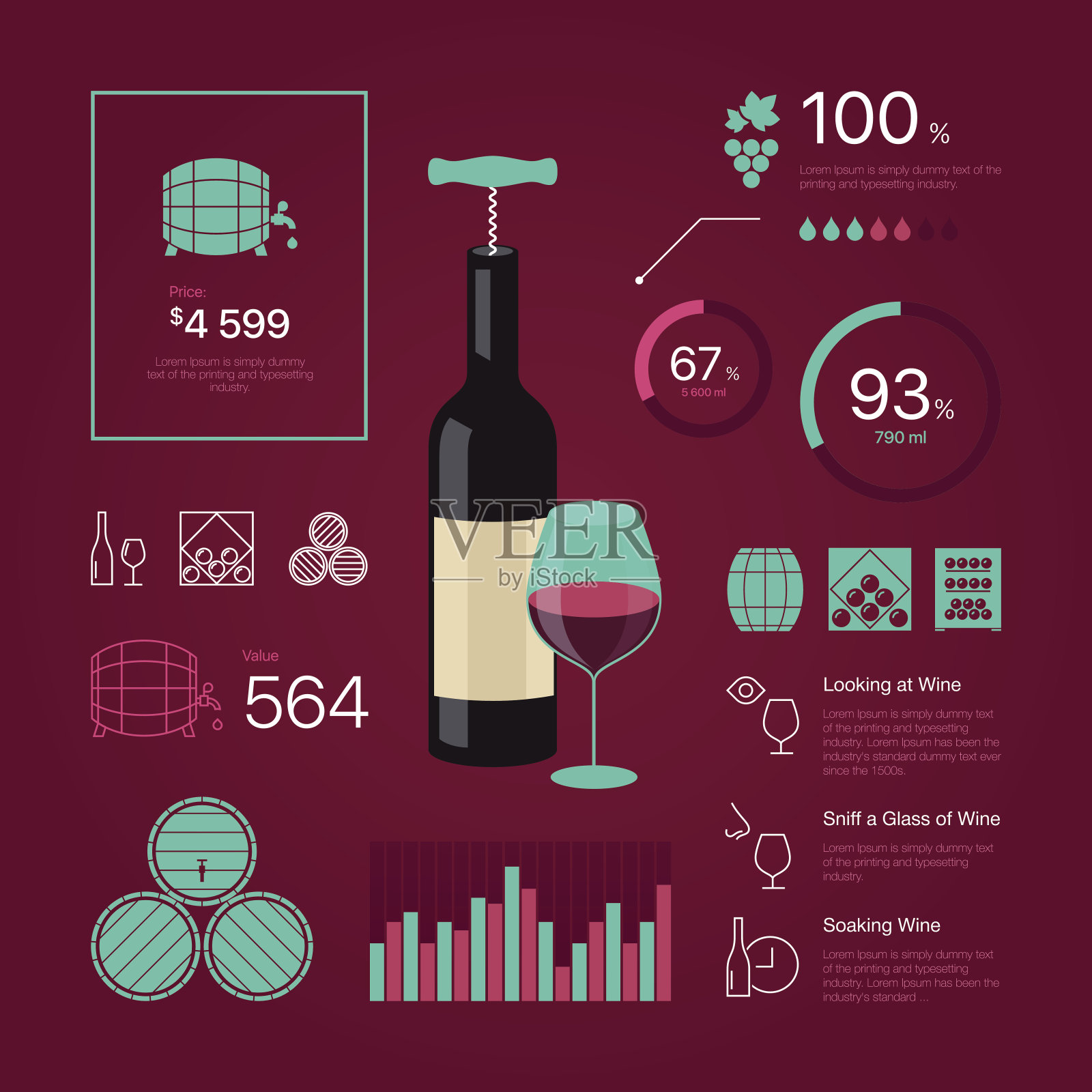 葡萄酒信息图表插画图片素材