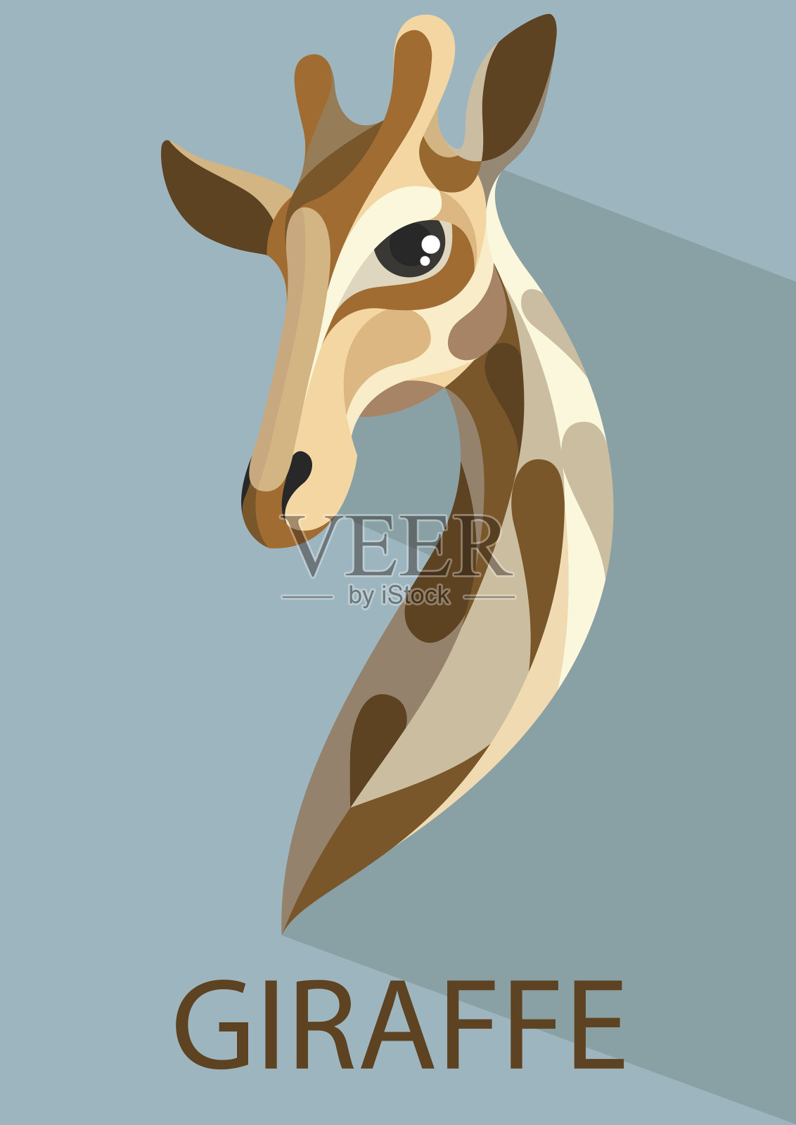 长颈鹿矢量平面设计插画图片素材