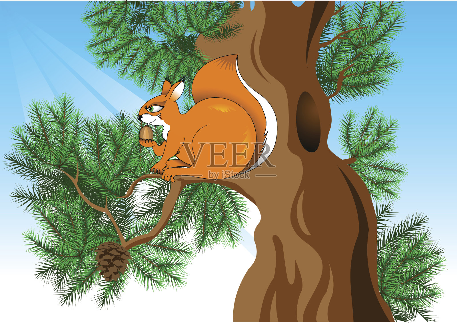树林里的松鼠设计元素图片