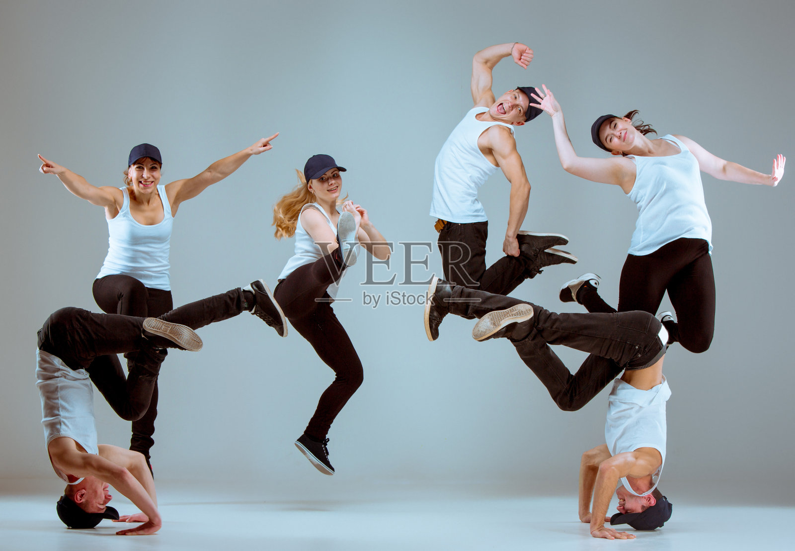 一群男人和女人跳舞嘻哈编舞照片摄影图片