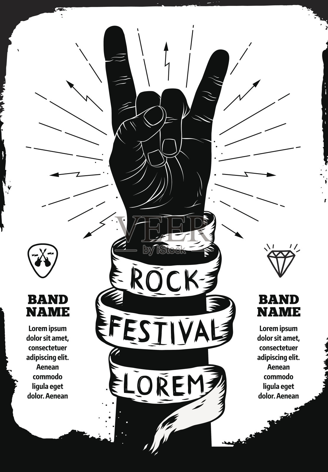 摇滚音乐节的海报设计模板素材