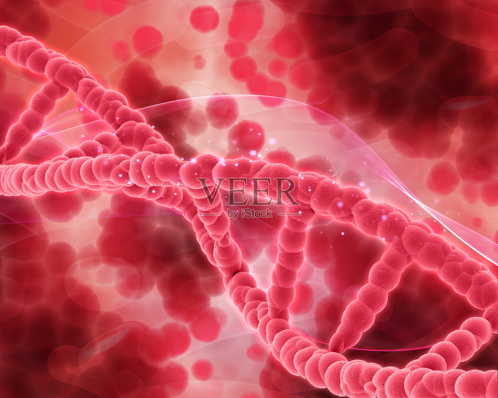 3D医学背景与DNA链照片摄影图片