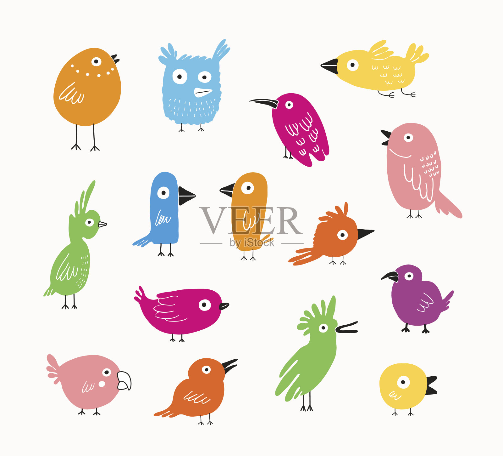 鸟类颜色设置设计元素图片