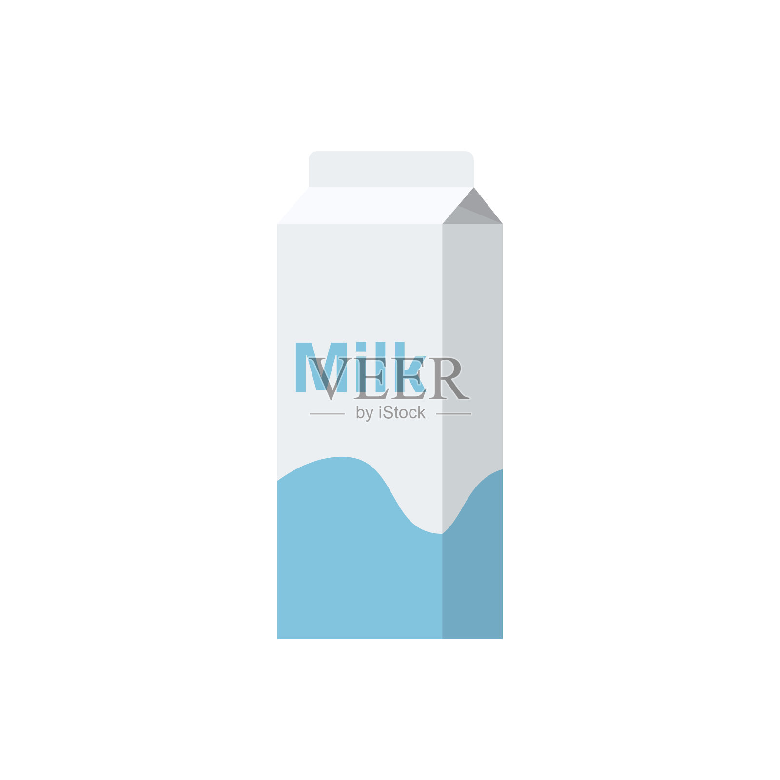 牛奶盒矢量插图，牛奶纸包装图标设计元素图片