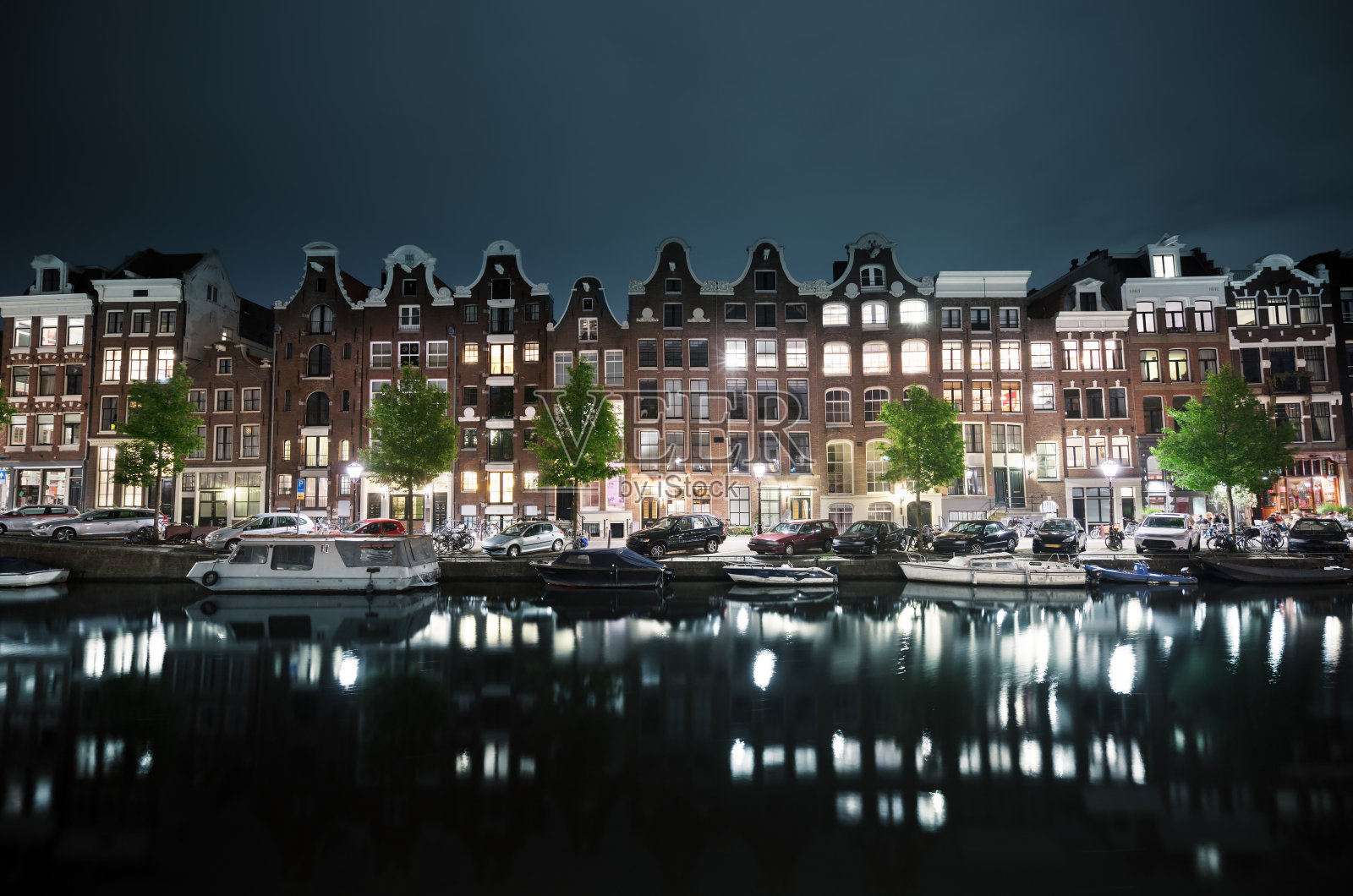 荷兰阿姆斯特丹的夜景照片摄影图片