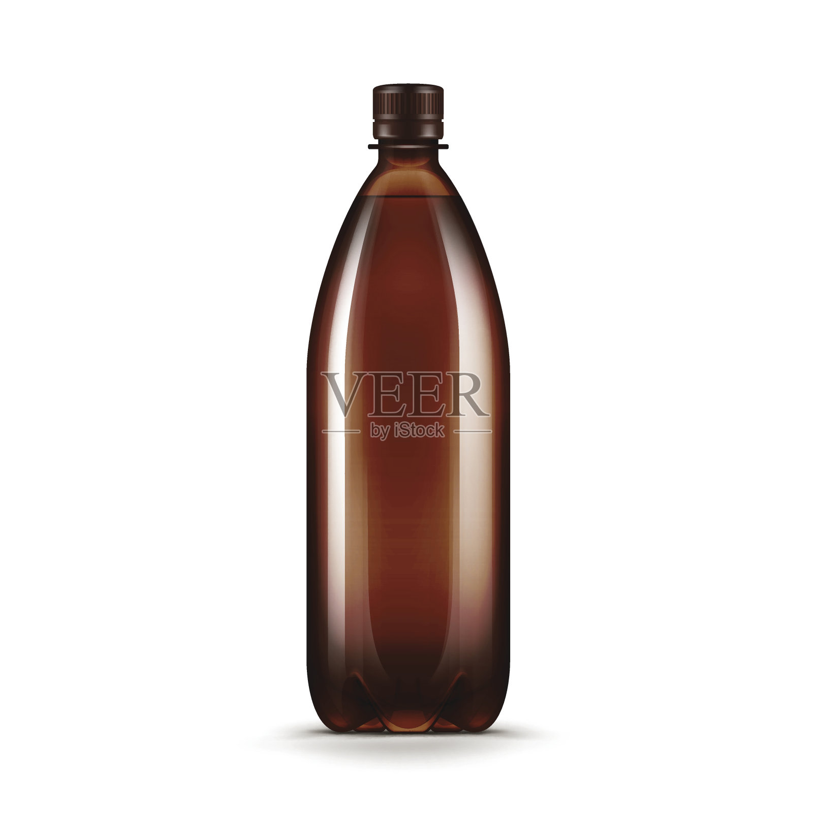 向量空白棕色塑料水瓶孤立在白色背景插画图片素材
