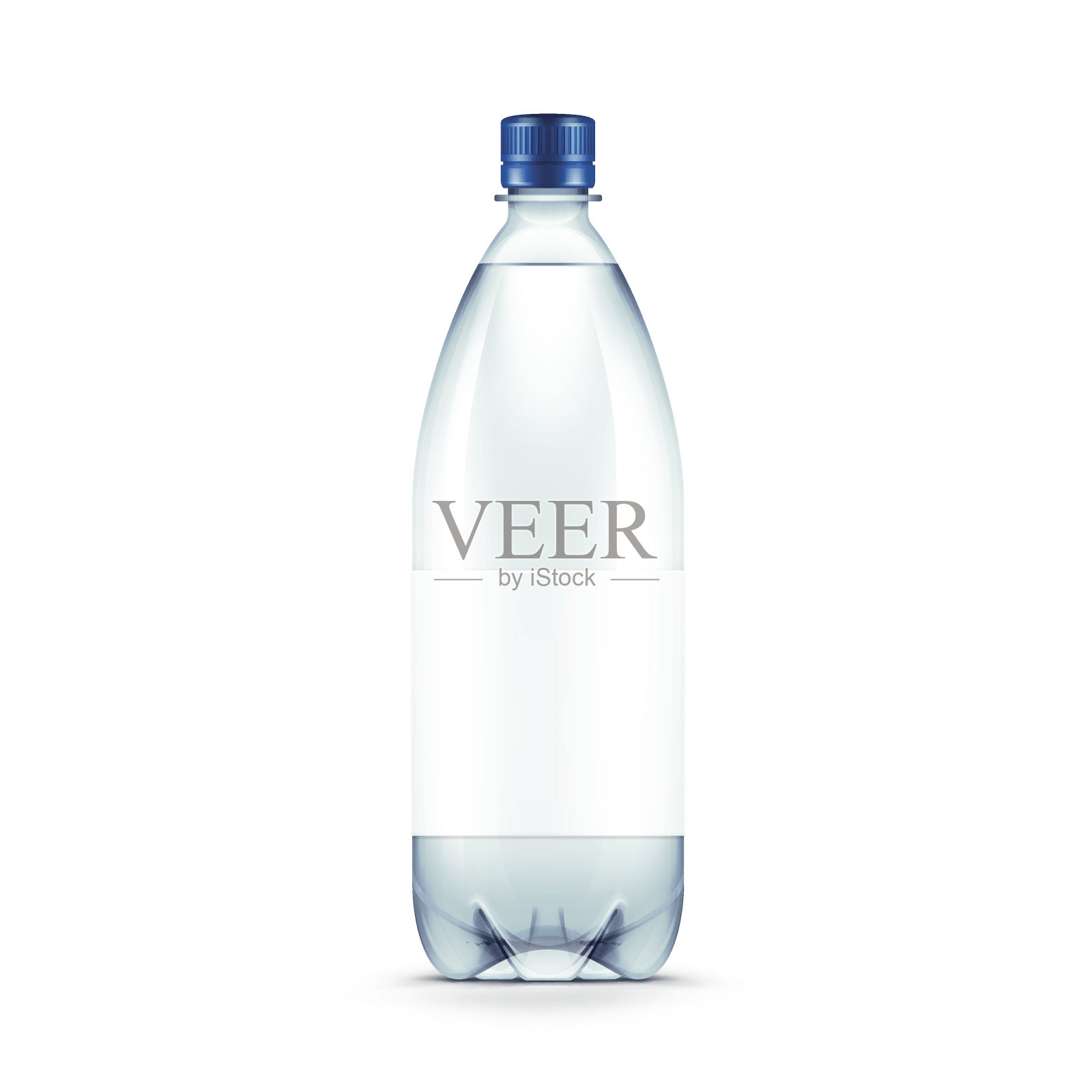 矢量空白塑料蓝色水瓶孤立在白色背景插画图片素材