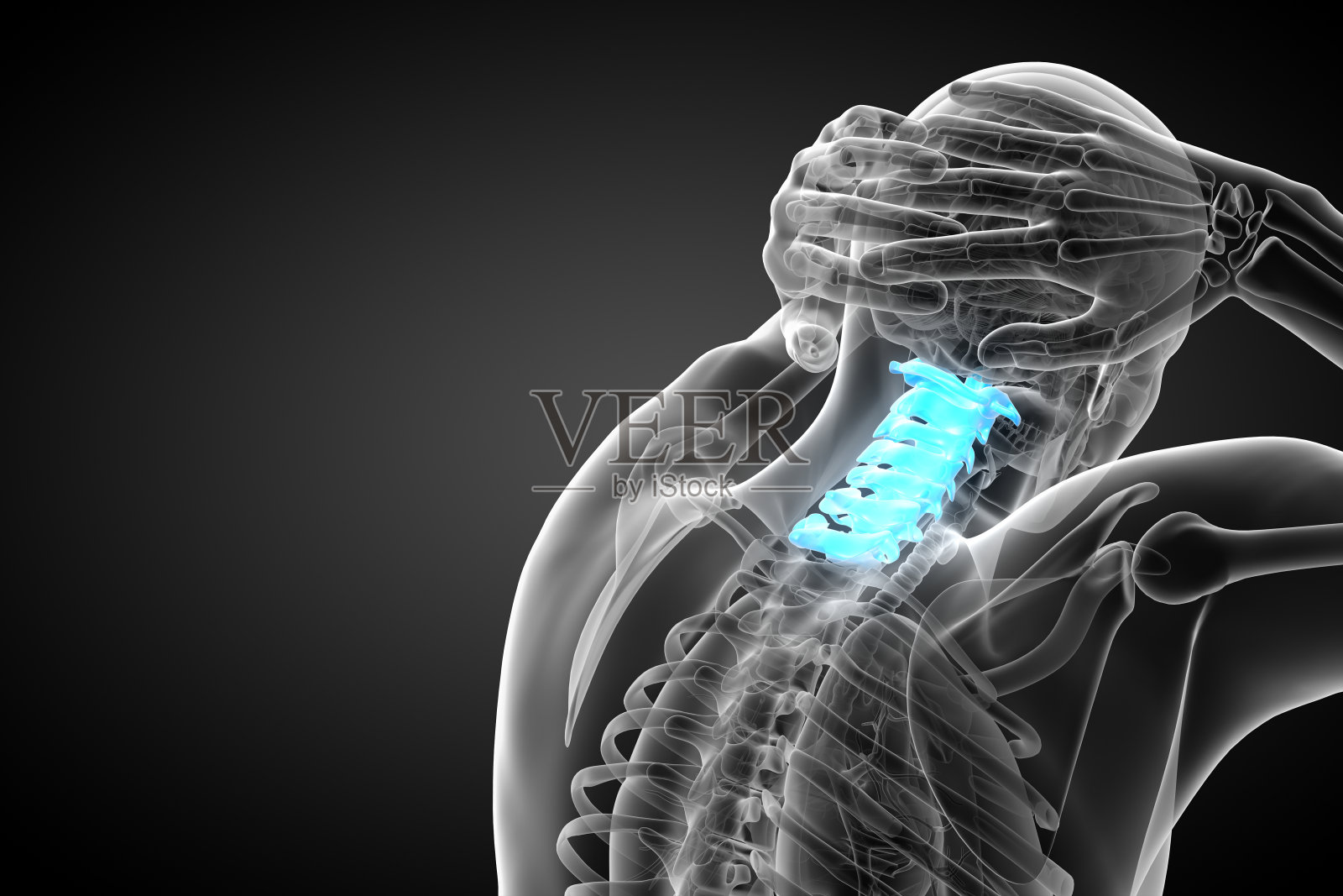 颈椎的3d渲染医学插图照片摄影图片