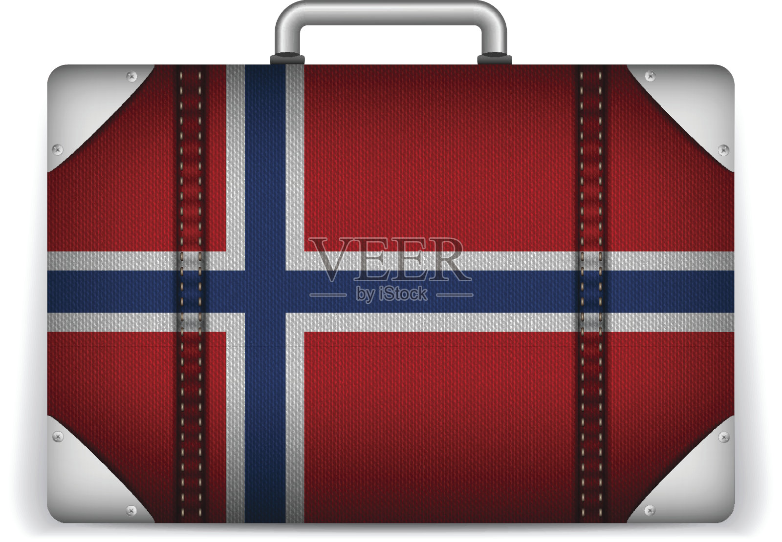 挪威旅行行李与旗帜度假插画图片素材